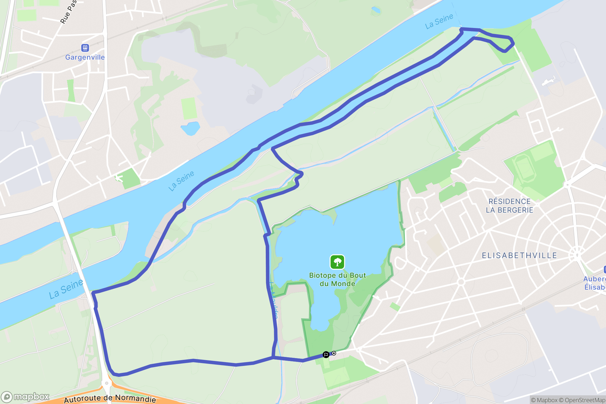 Épône : carte du parcours de randonnée - France