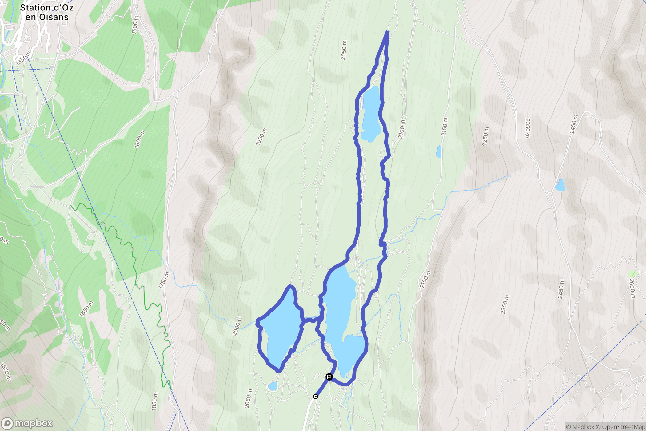 Huez : carte du parcours de randonnée - France