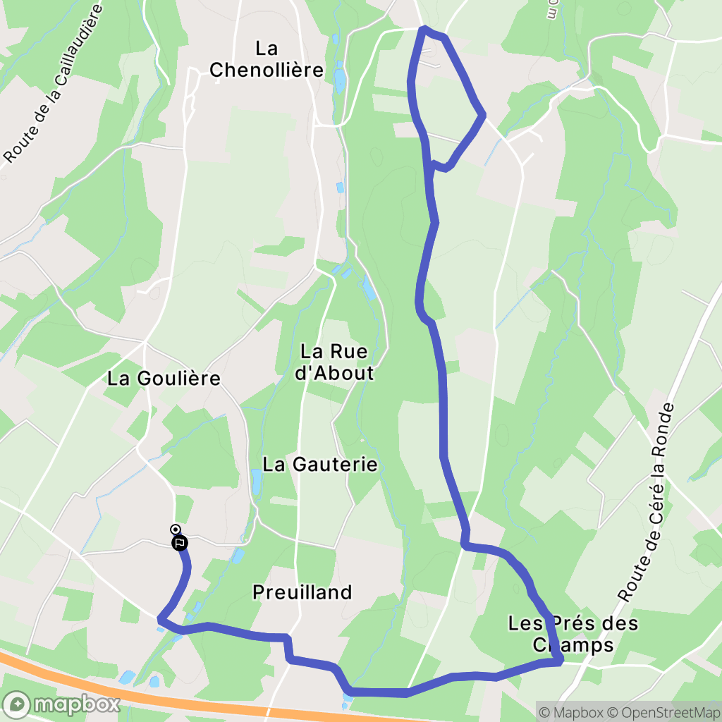 Angé : carte du parcours de randonnée - France