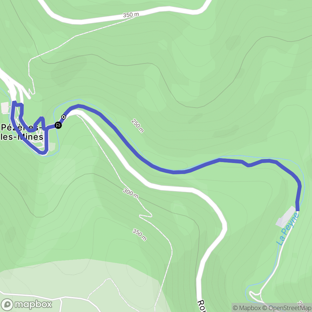 Pézènes-les-Mines : carte du parcours de randonnée - France