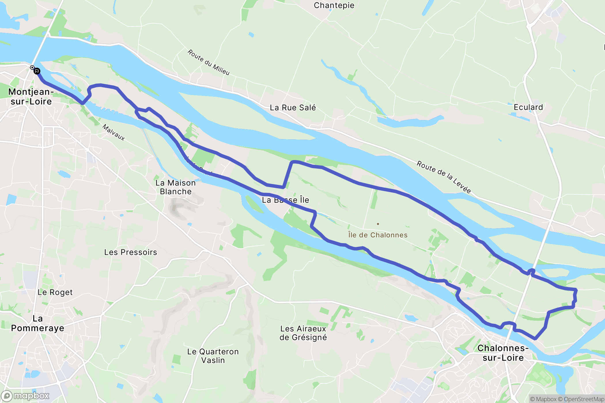 Mauges-sur-Loire : carte du parcours de randonnée - France