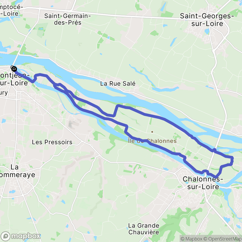 Mauges-sur-Loire : carte du parcours de randonnée - France
