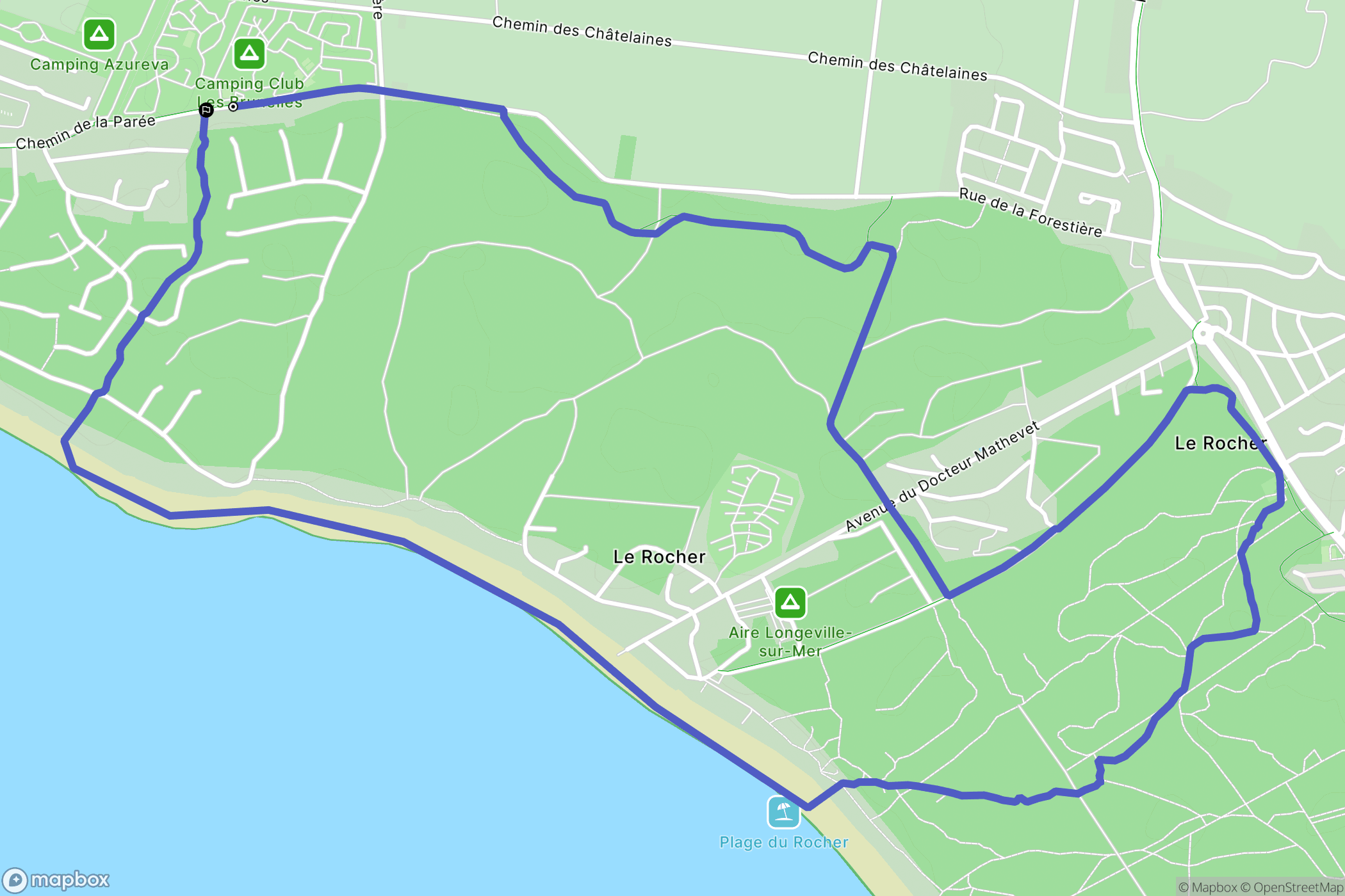 Longeville-sur-Mer : carte du parcours de randonnée - France
