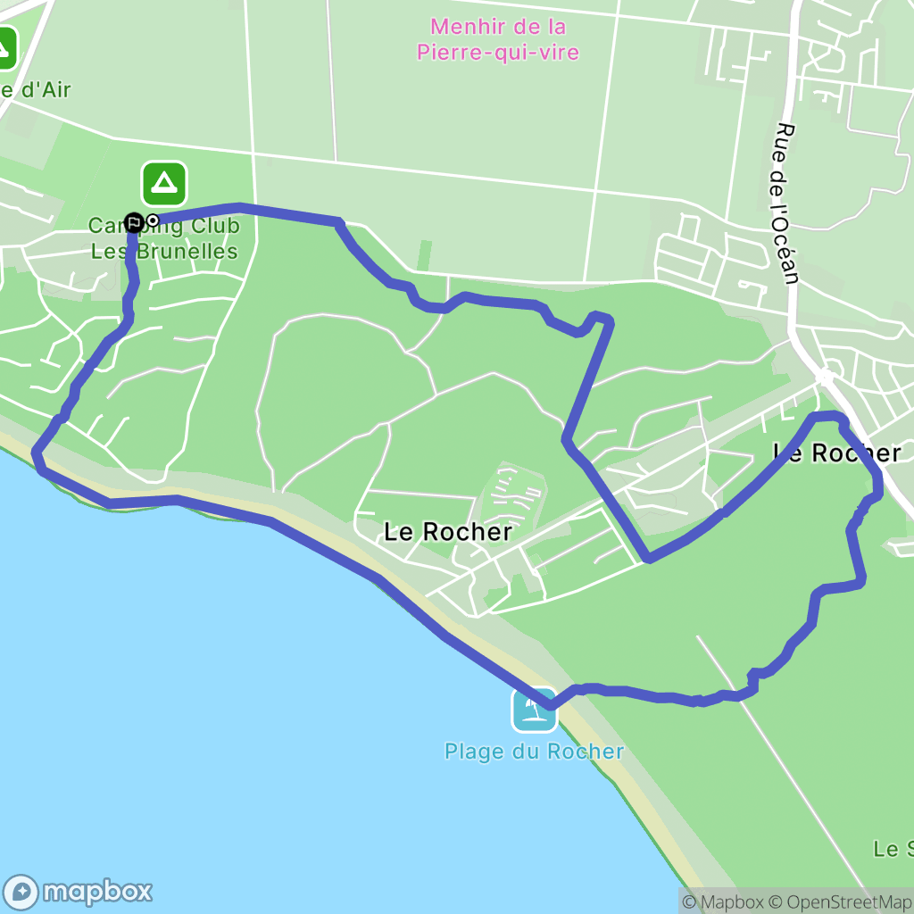 Longeville-sur-Mer : carte du parcours de randonnée - France