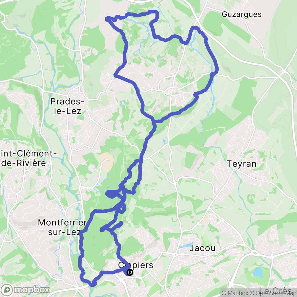 Clapiers : carte du parcours de randonnée - France