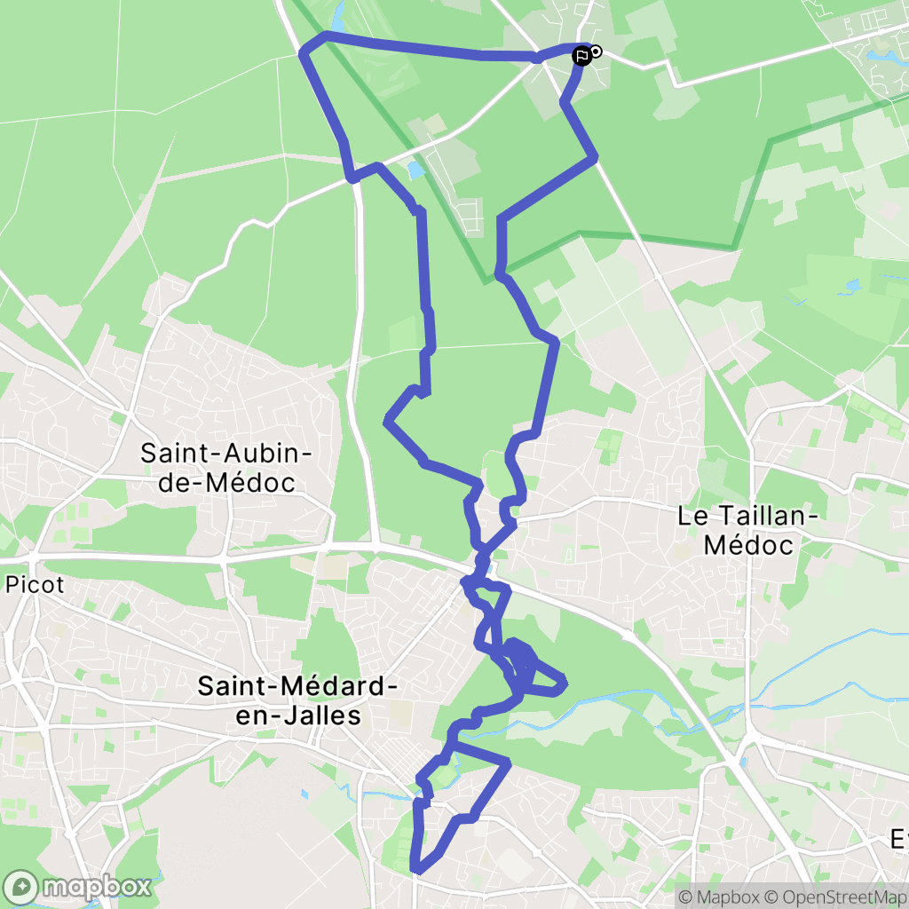 Le Pian-Médoc : carte du parcours de randonnée - France