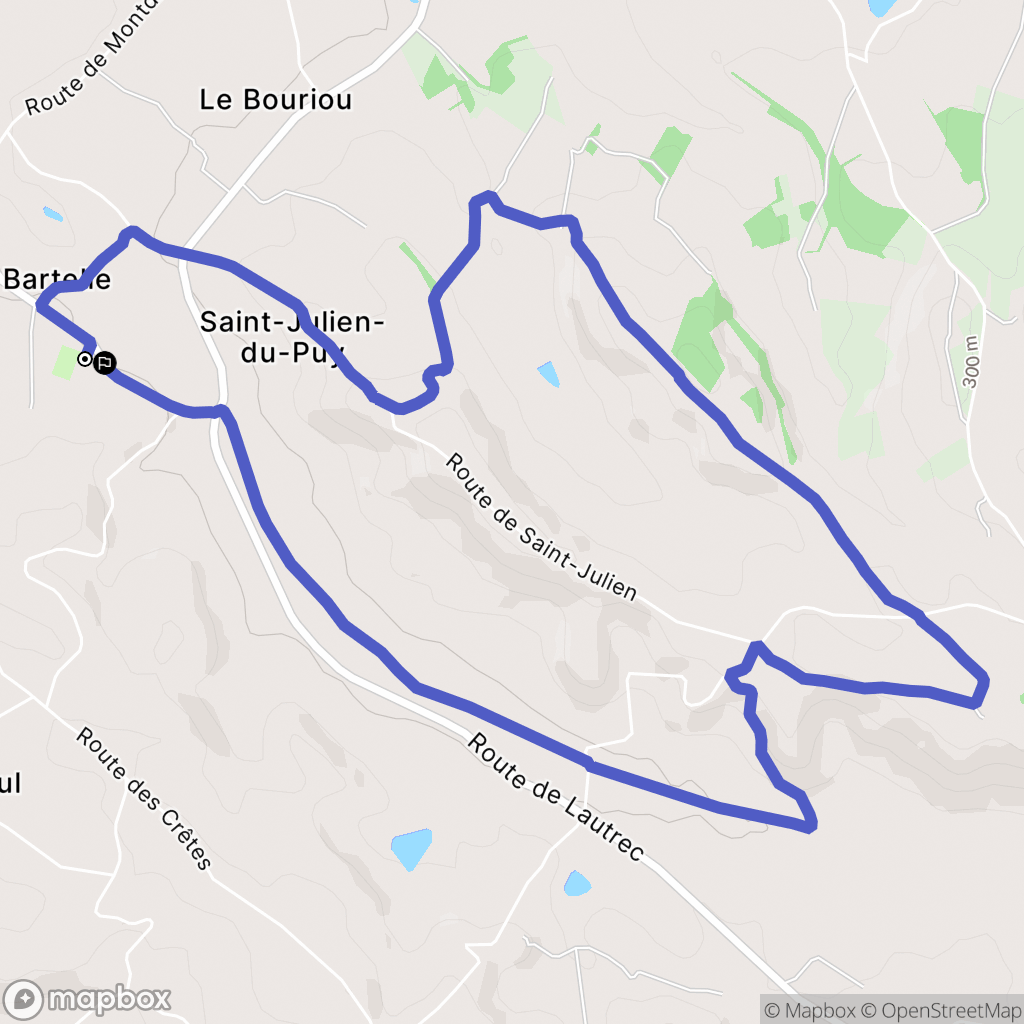 Saint-Julien-du-Puy : carte du parcours de randonnée - France