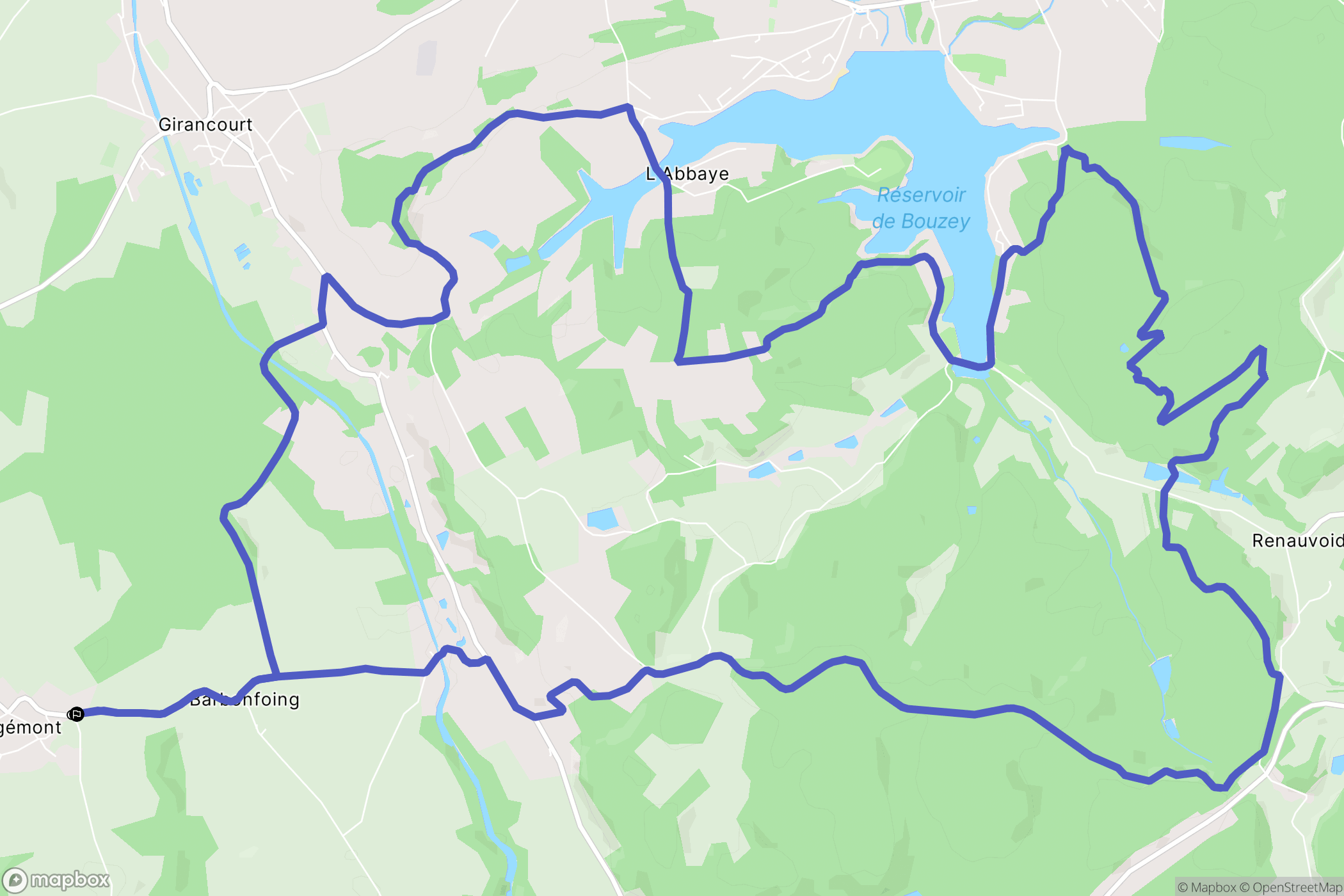 Agémont : carte du parcours de randonnée - France