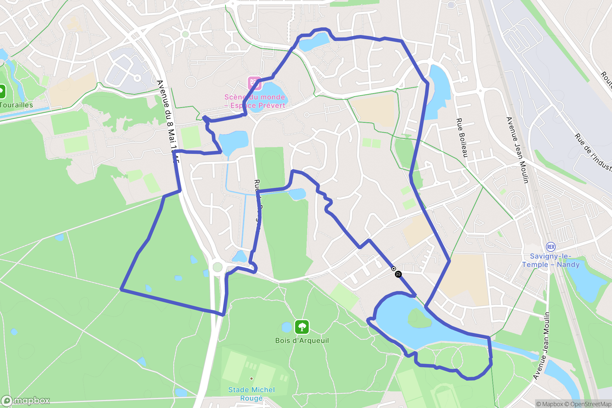 Savigny-le-Temple : carte du parcours de randonnée - France
