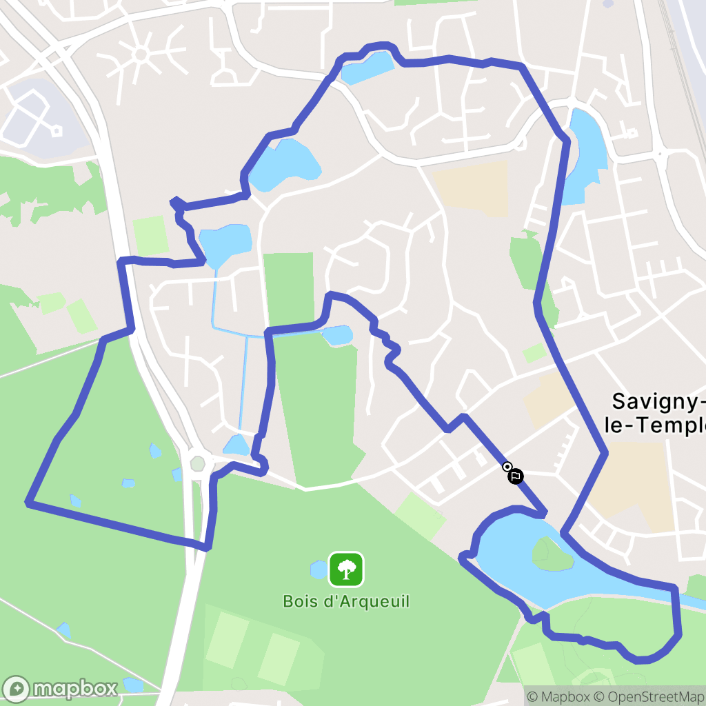 Savigny-le-Temple : carte du parcours de randonnée - France