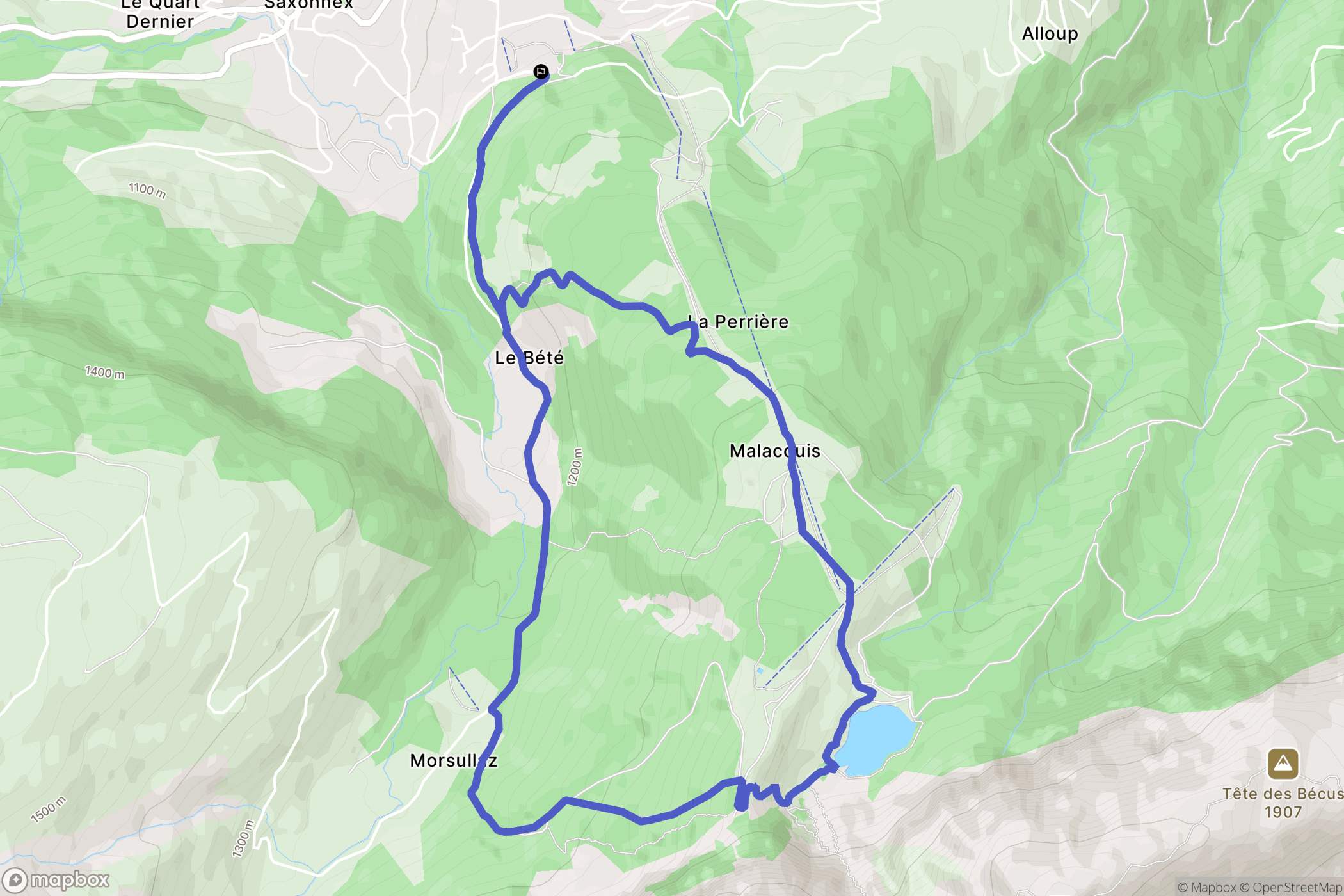 Mont-Saxonnex : carte du parcours de randonnée - France