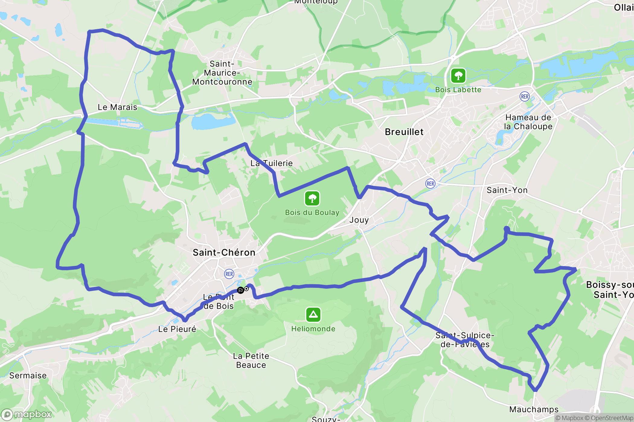 Saint-Chéron : carte du parcours de randonnée - France