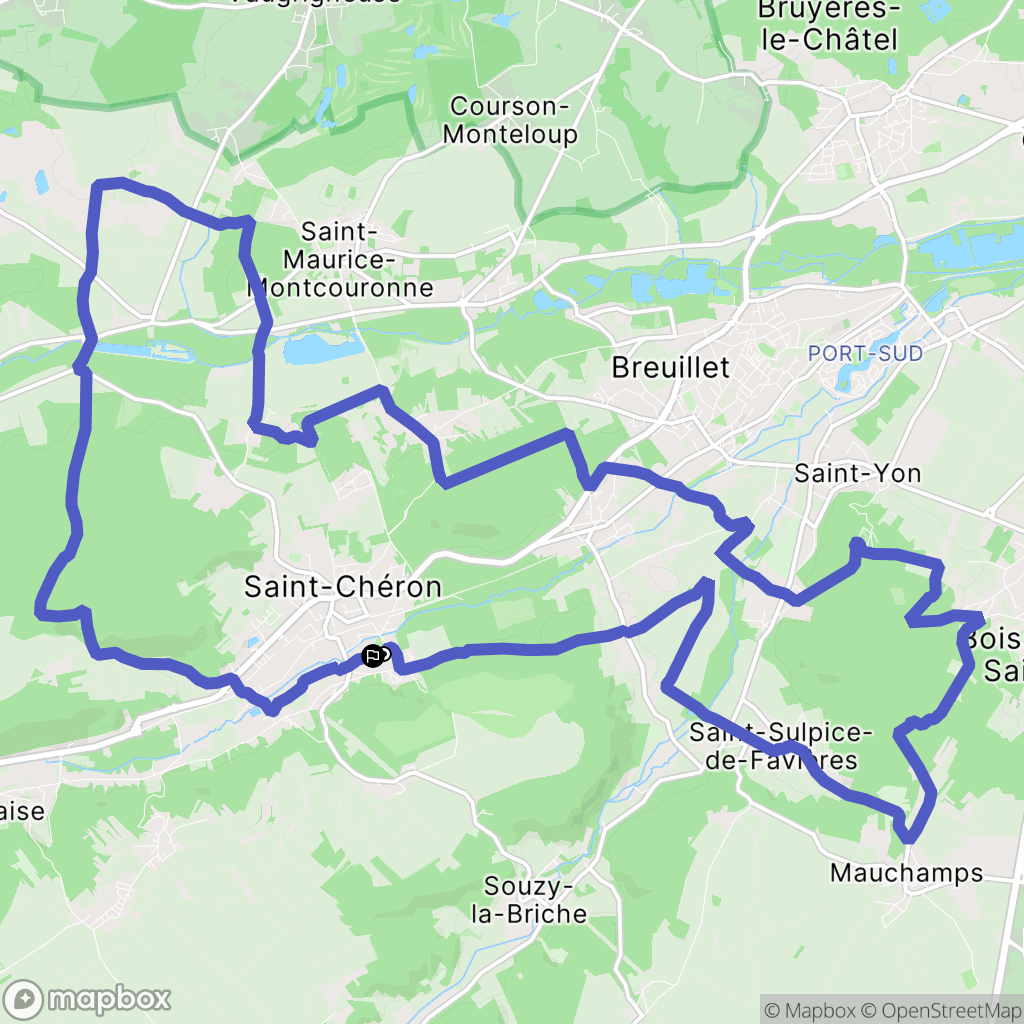 Saint-Chéron : carte du parcours de randonnée - France