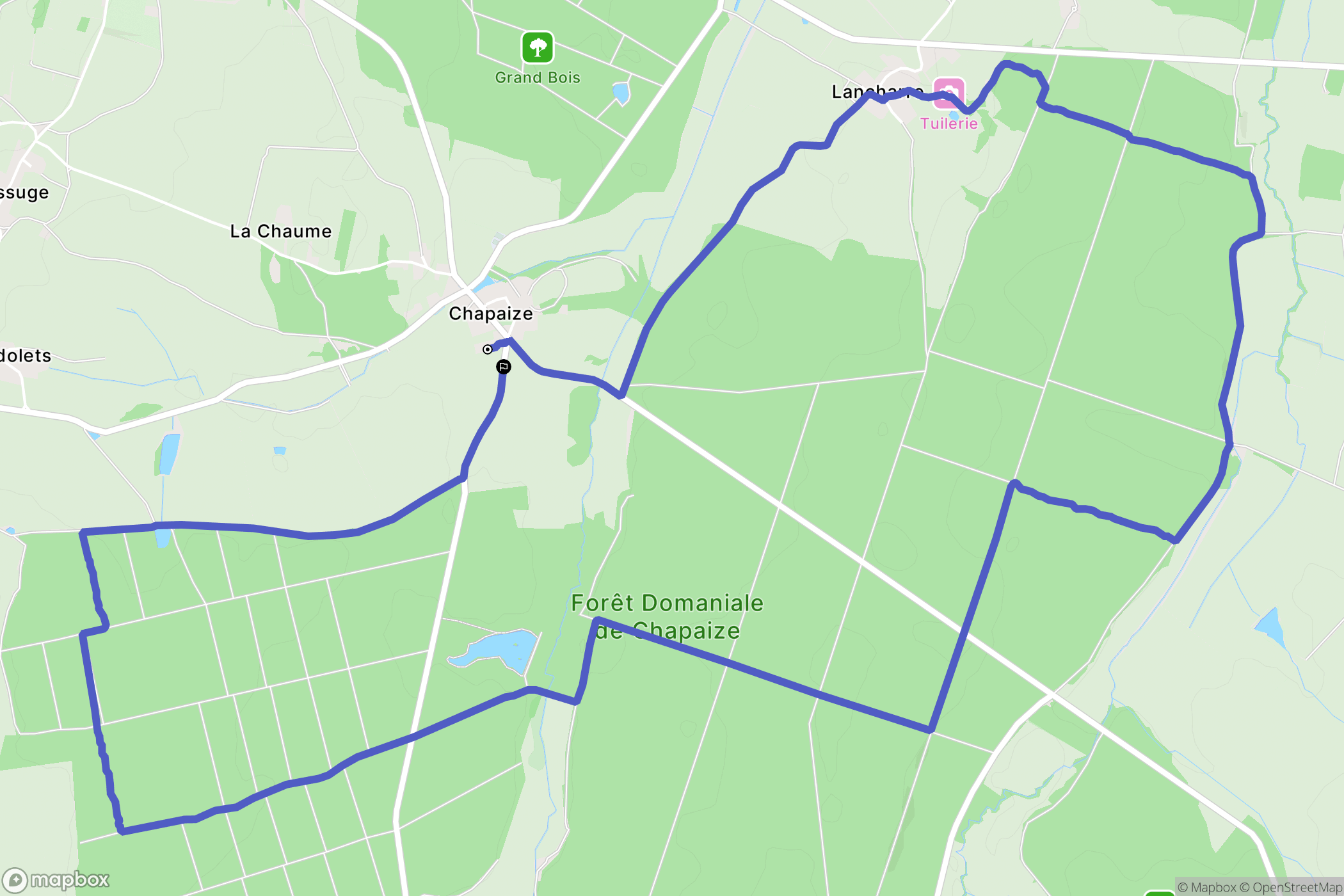 Chapaize : carte du parcours de randonnée - France