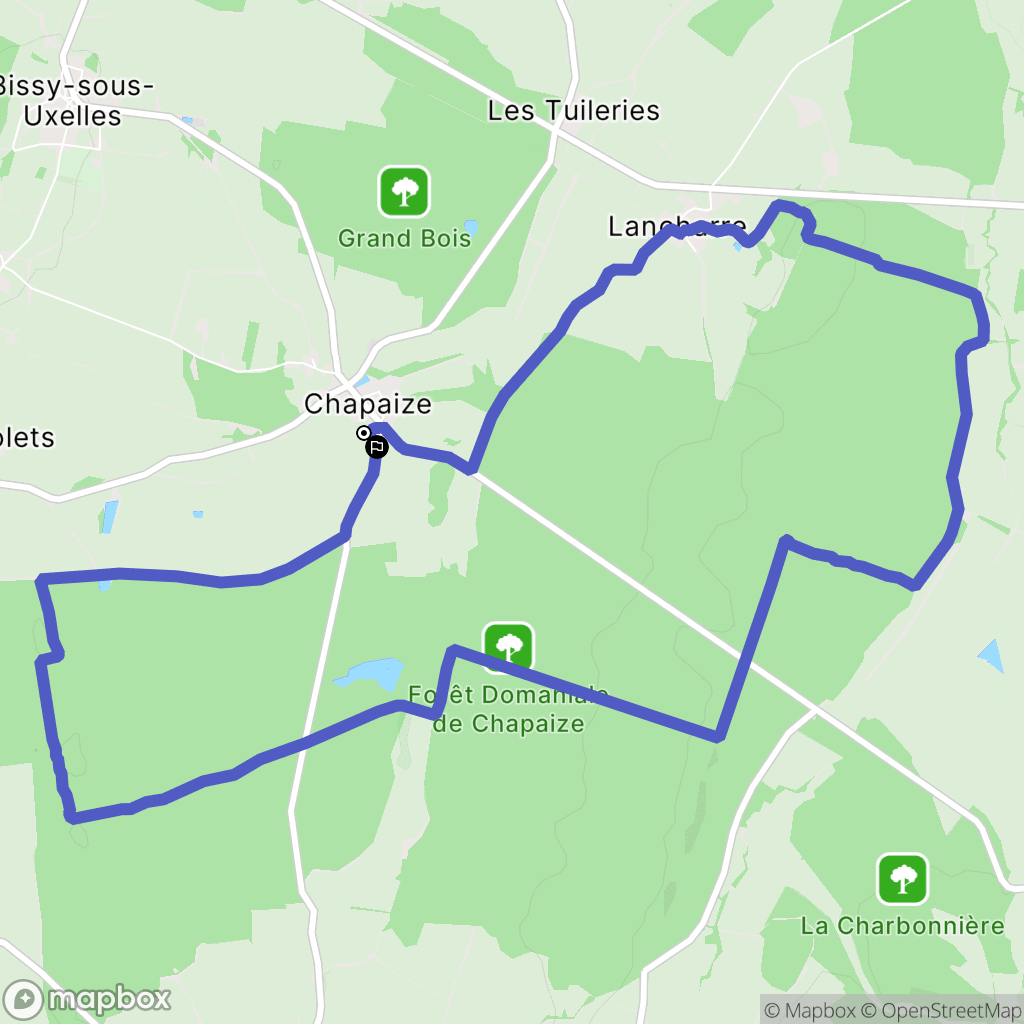 Chapaize : carte du parcours de randonnée - France