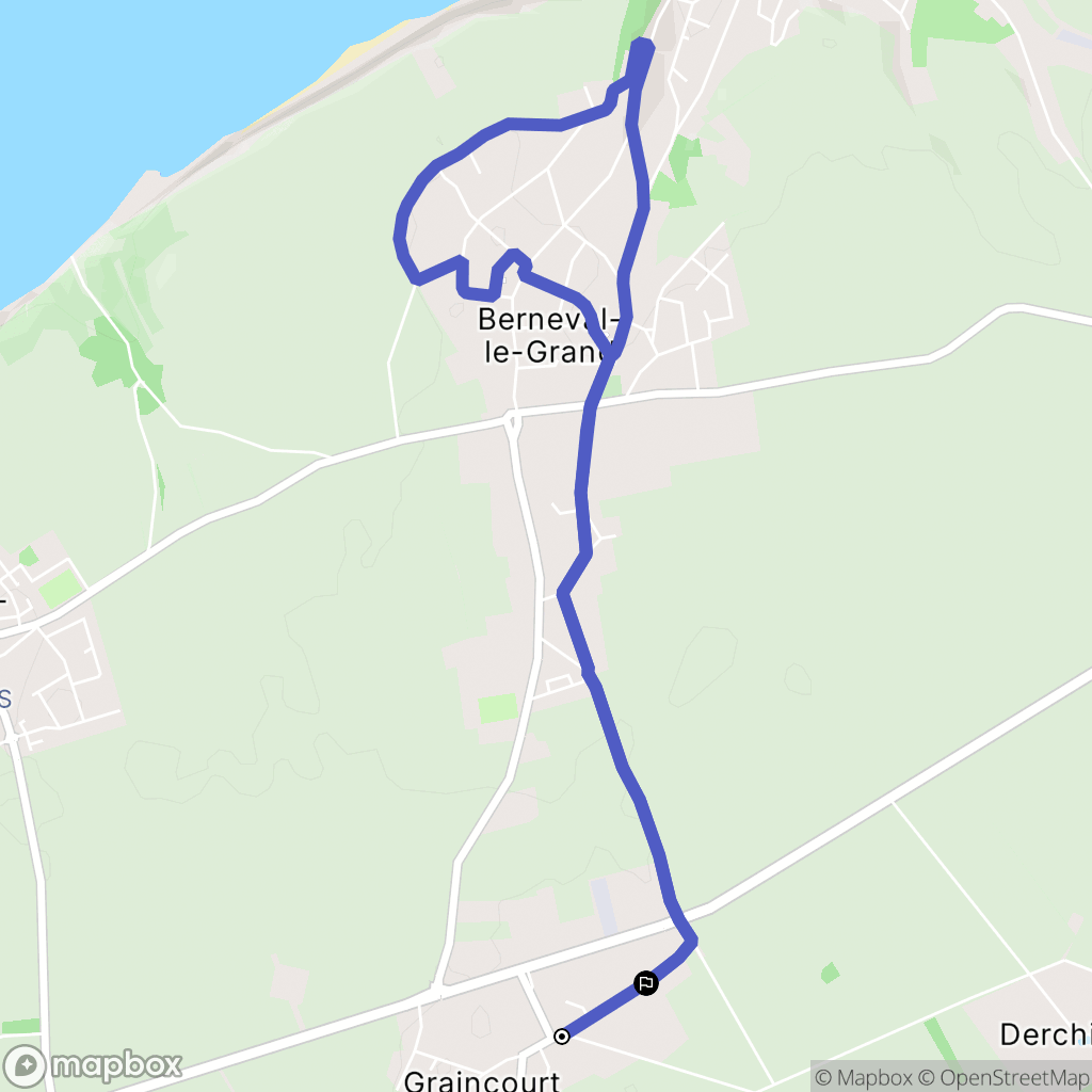 Petit-Caux : carte du parcours de randonnée - France