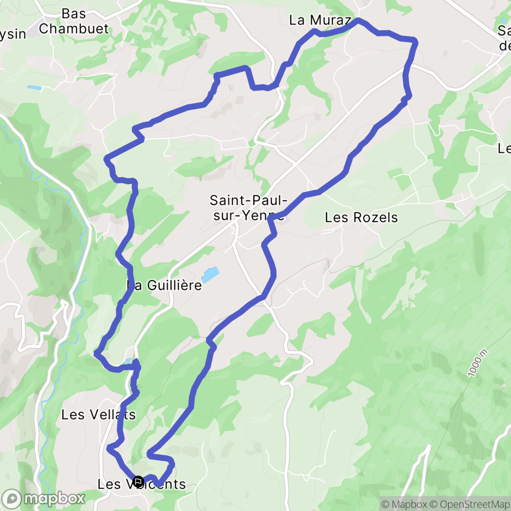Saint-Paul : carte du parcours de randonnée - France