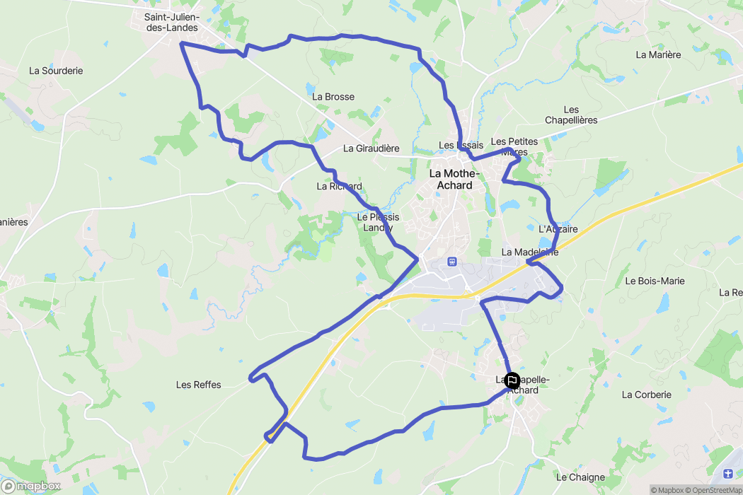 Les Achards : carte du parcours de randonnée - France