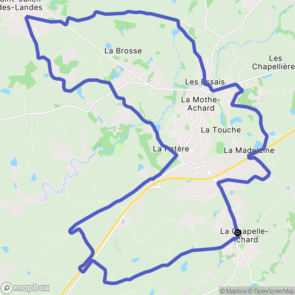 Les Achards : carte du parcours de randonnée - France