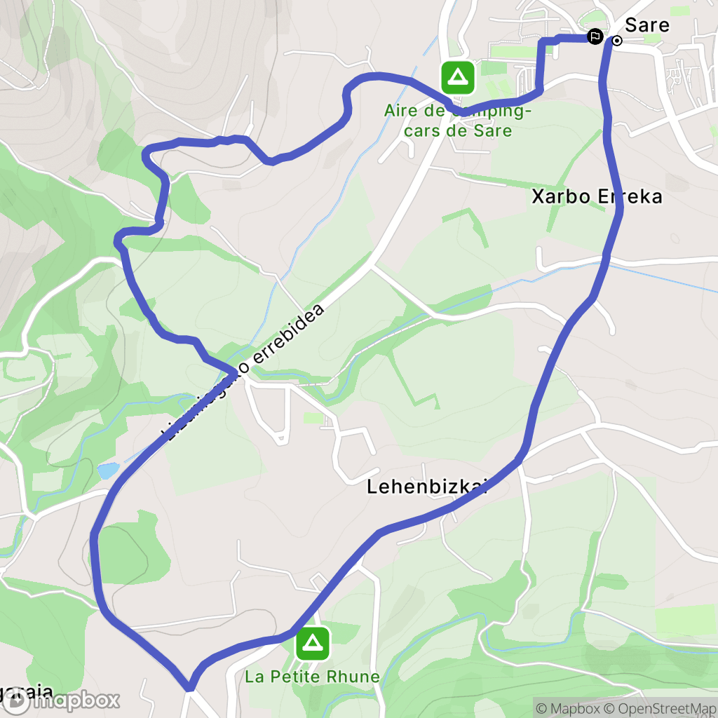 Sare : carte du parcours de randonnée - France