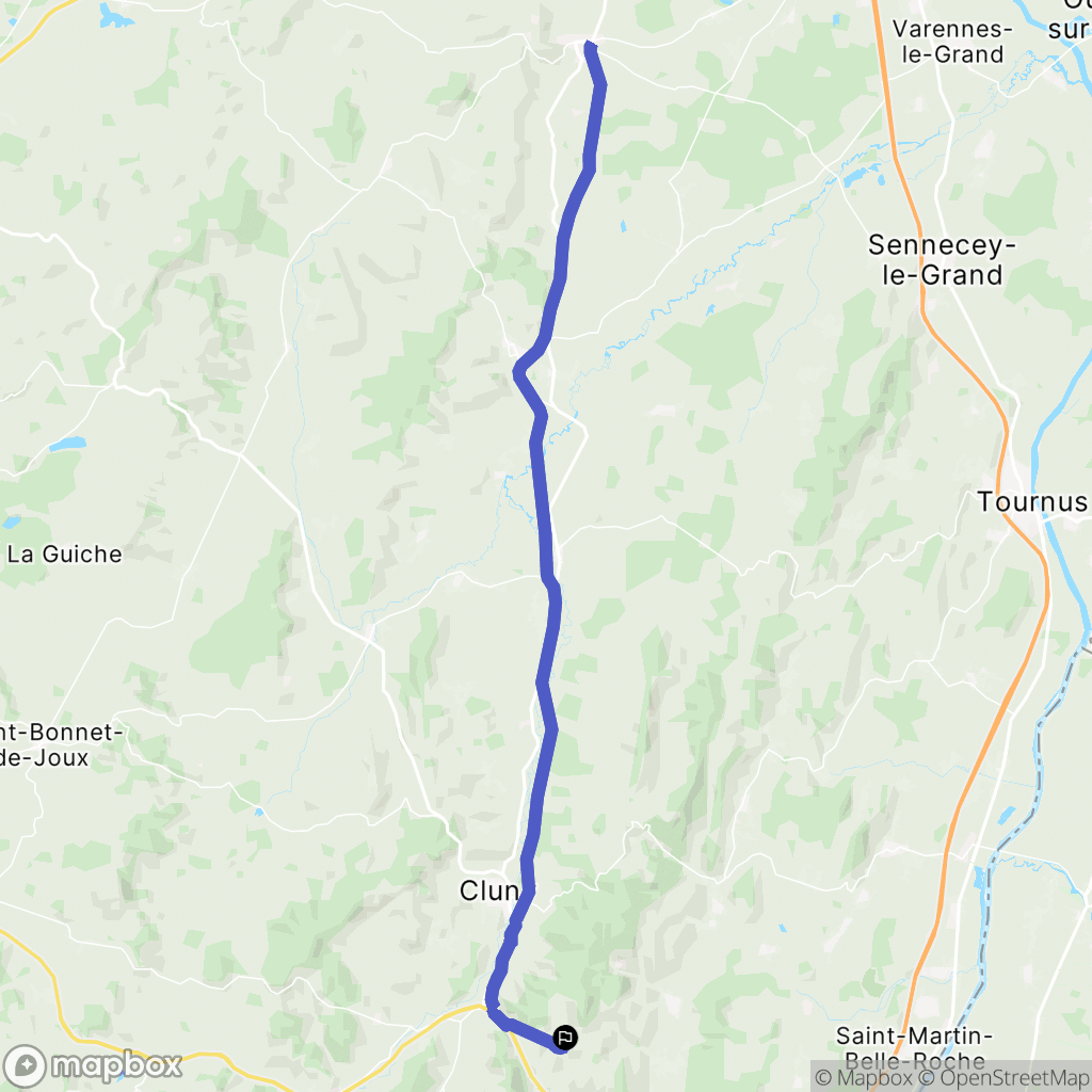 Berzé-le-Châtel : carte du parcours de randonnée - France