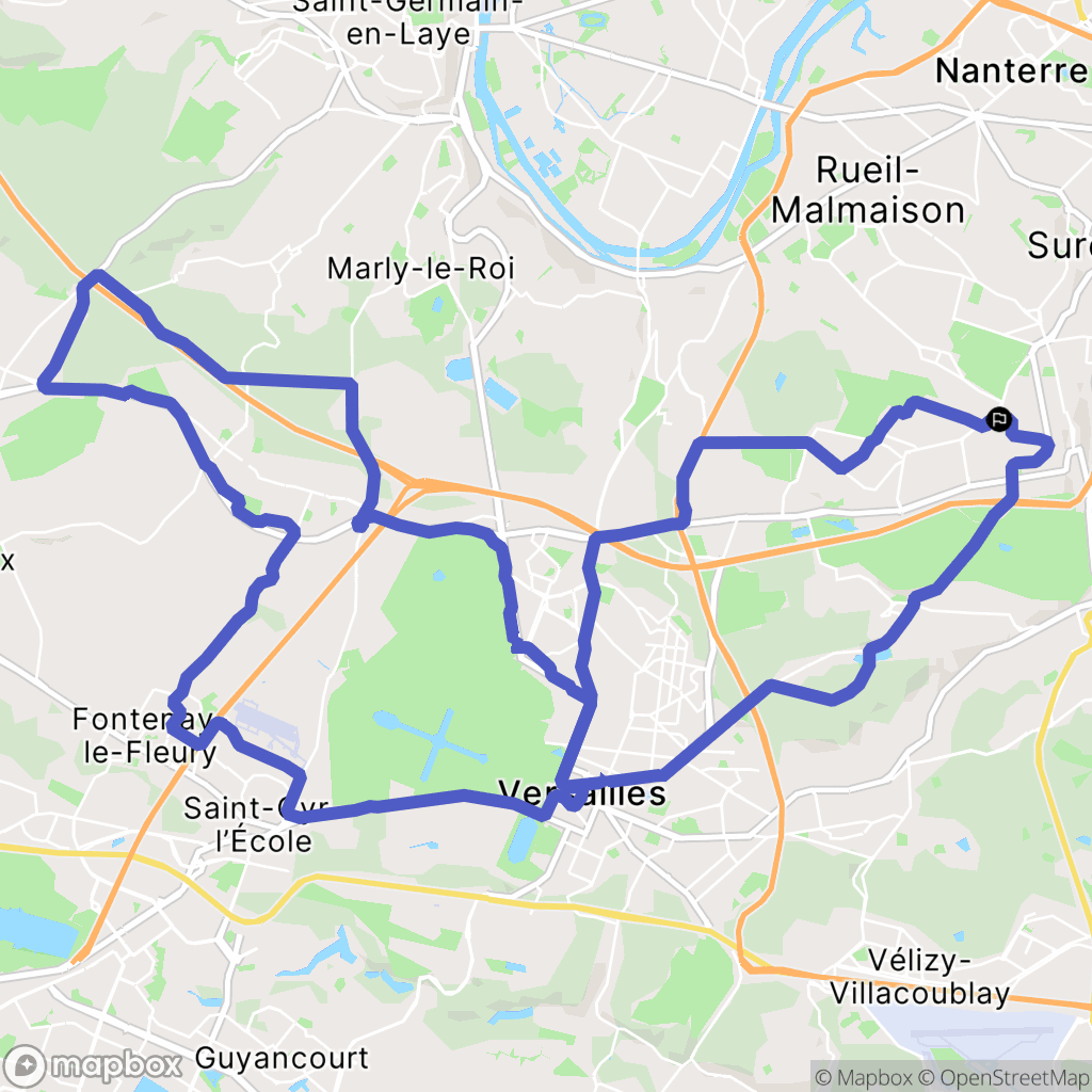 Saint-Cloud : carte du parcours de randonnée - France