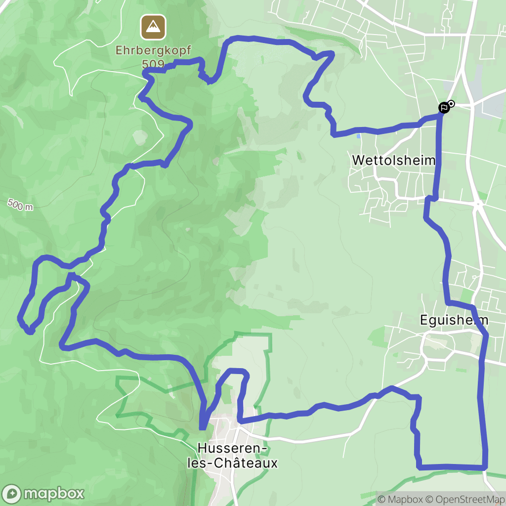 Wettolsheim : carte du parcours de randonnée - France