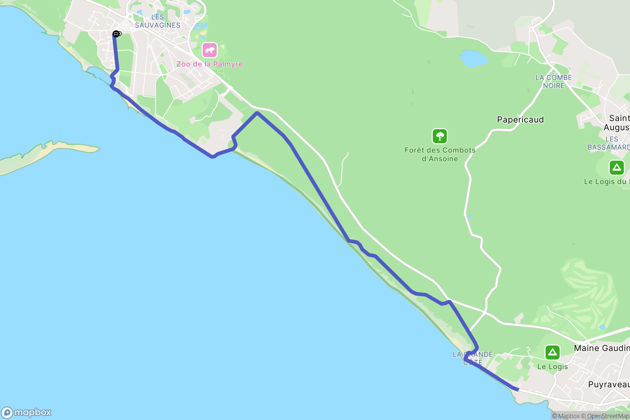 Les Mathes : carte du parcours de randonnée - France