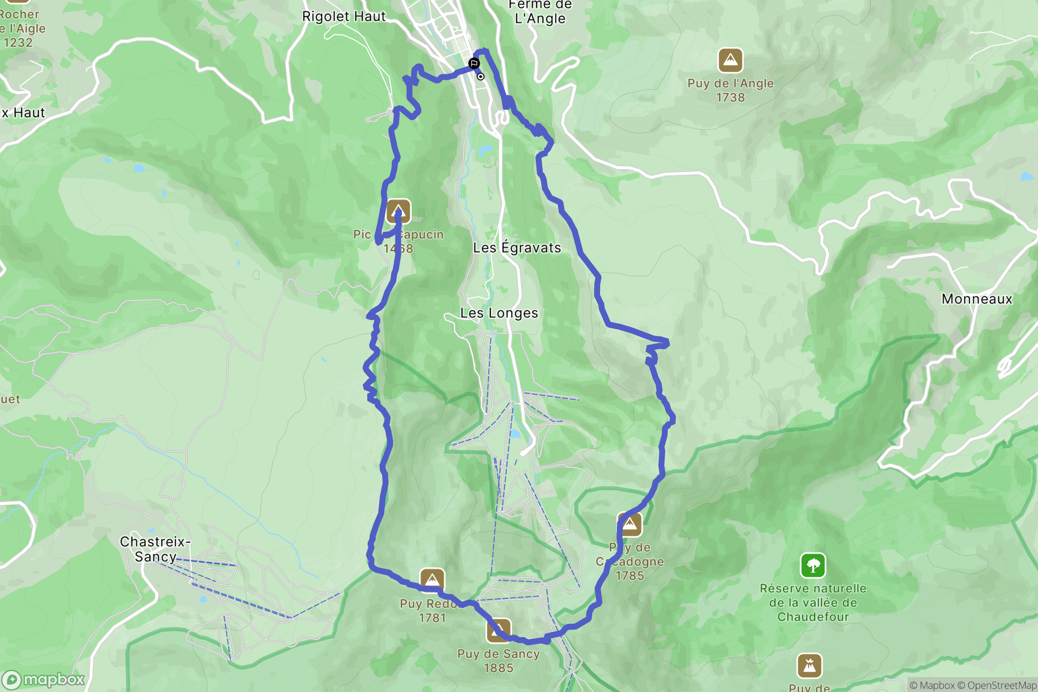 Mont-Dore : carte du parcours de randonnée - France