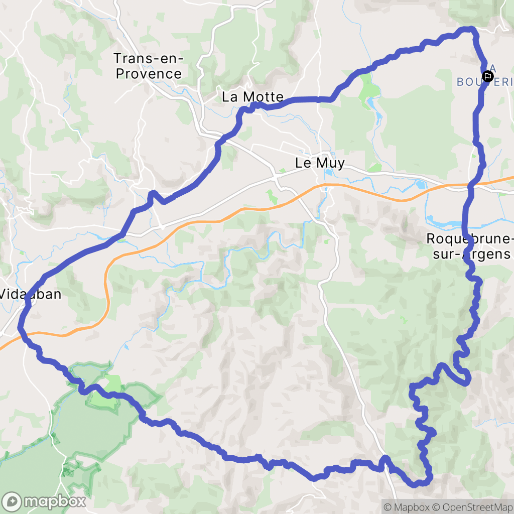 Roquebrune-sur-Argens : carte du parcours de randonnée - France