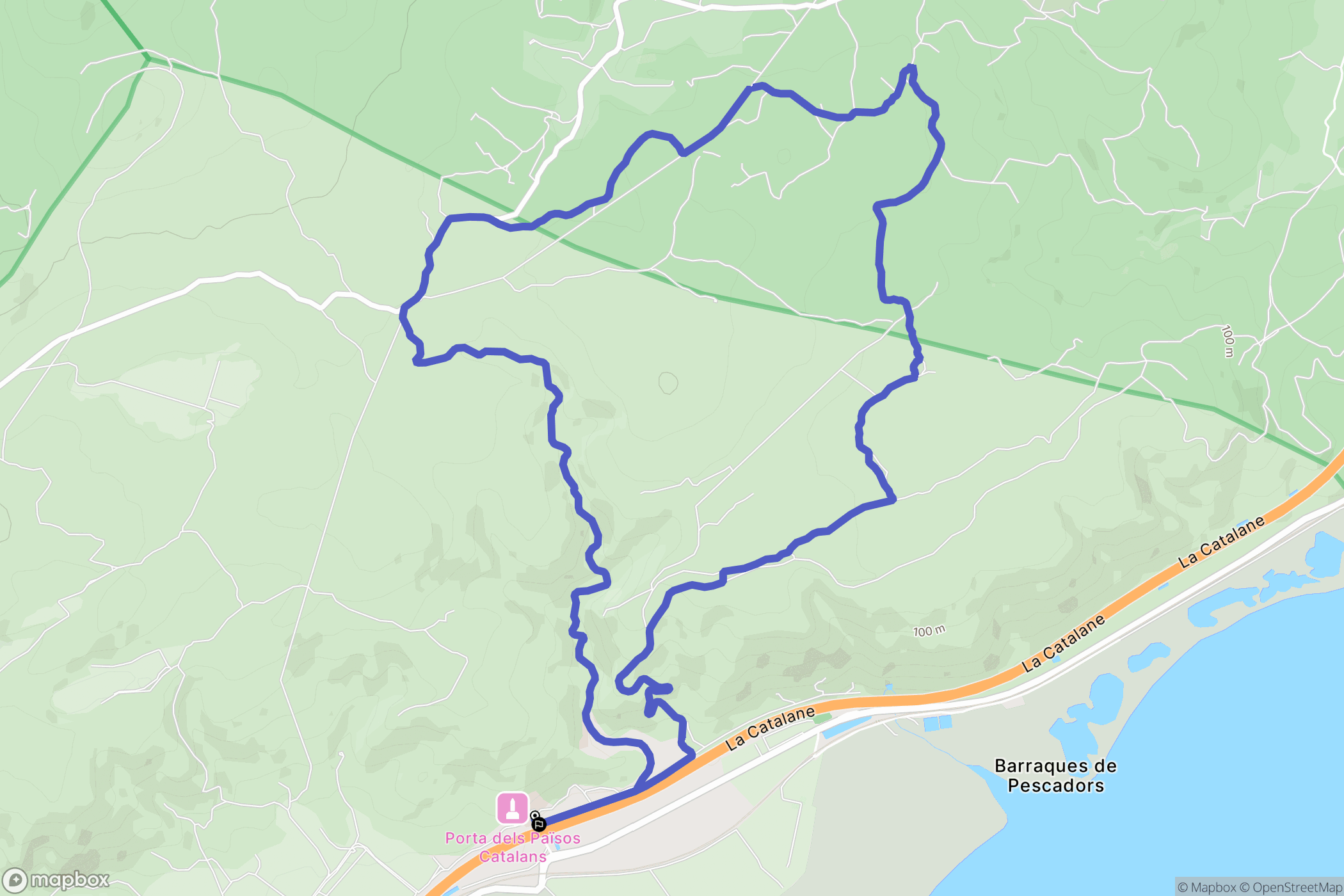 Salses-le-Château : carte du parcours de randonnée - France