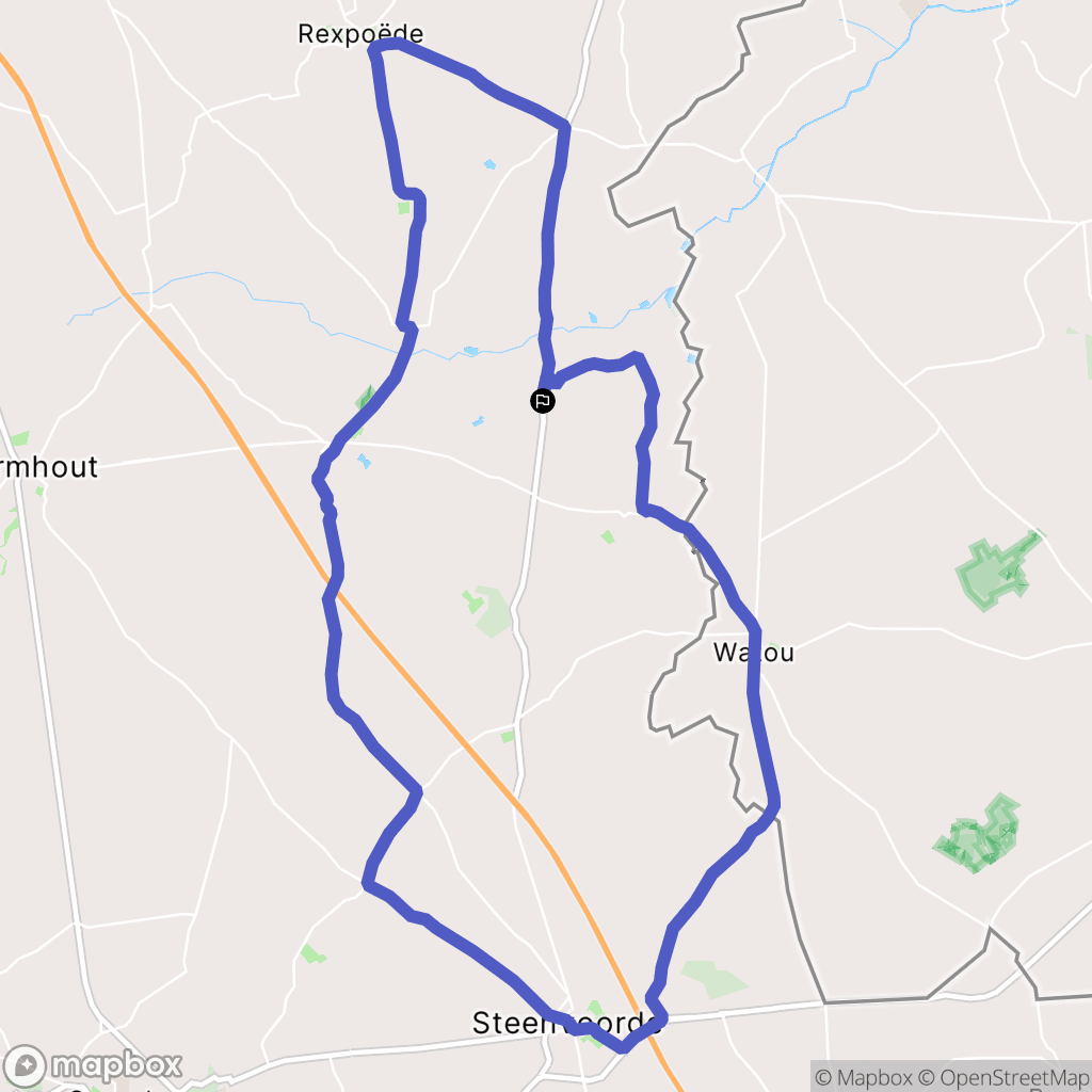 Houtkerque : carte du parcours de randonnée - France