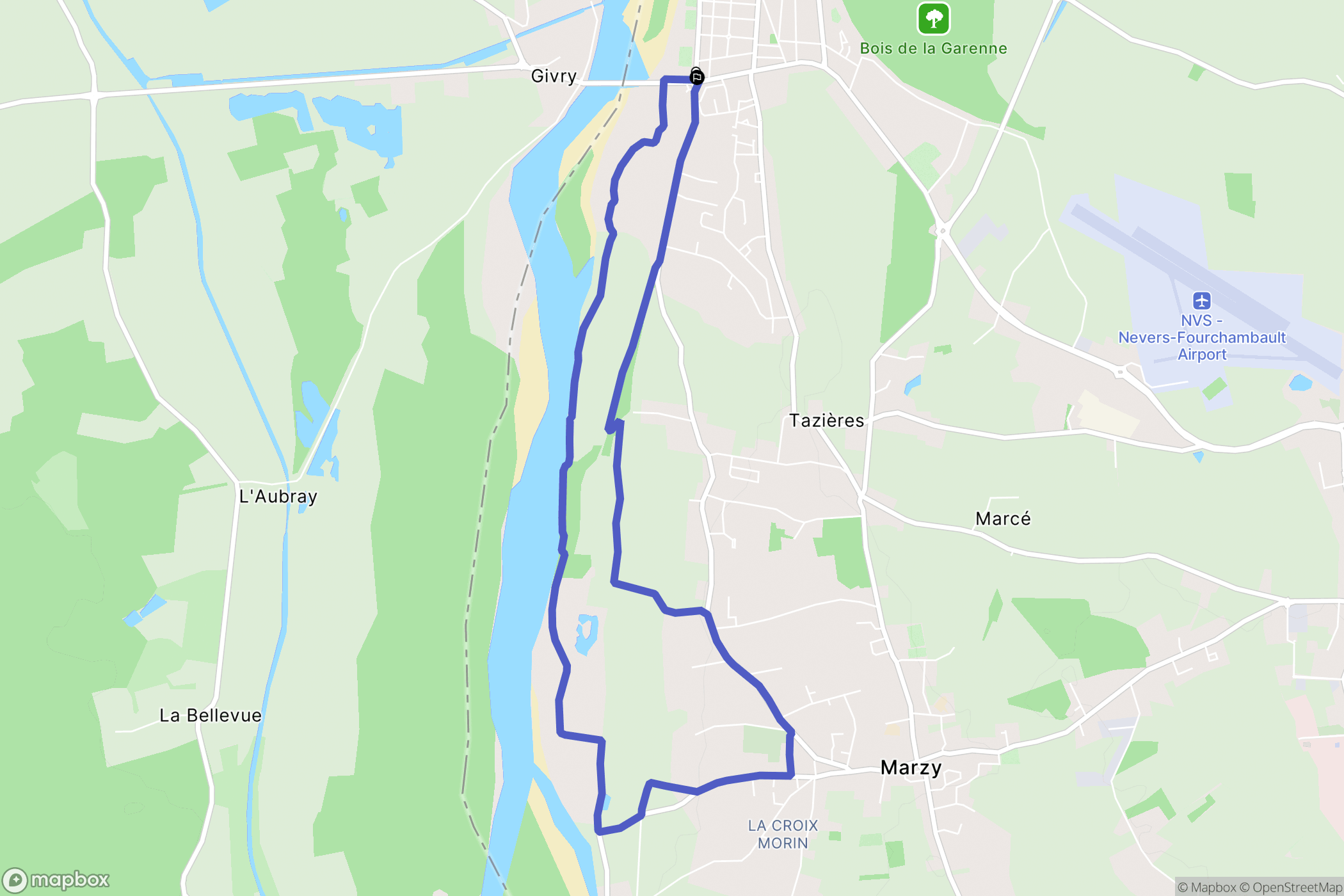 Fourchambault : carte du parcours de randonnée - France
