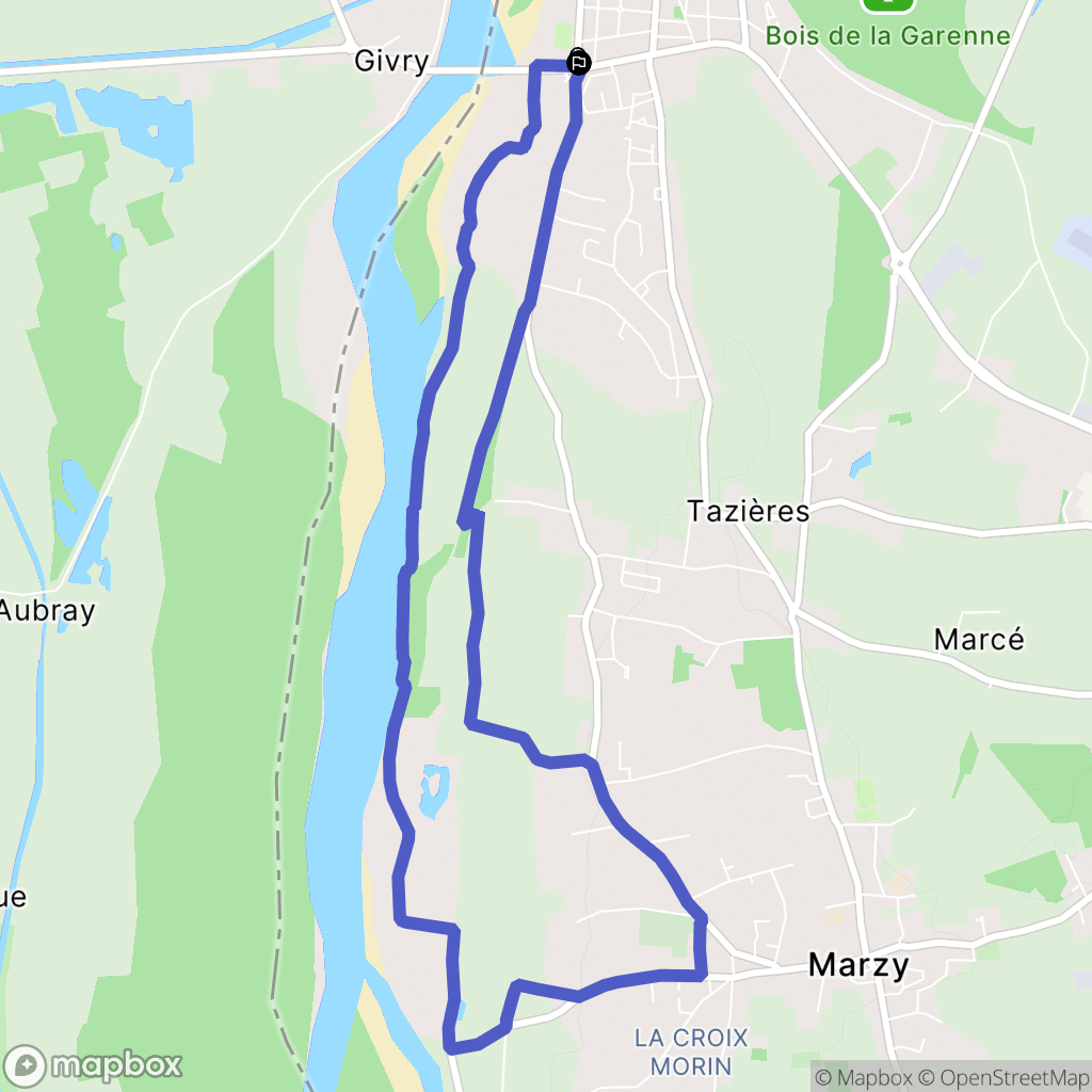 Fourchambault : carte du parcours de randonnée - France