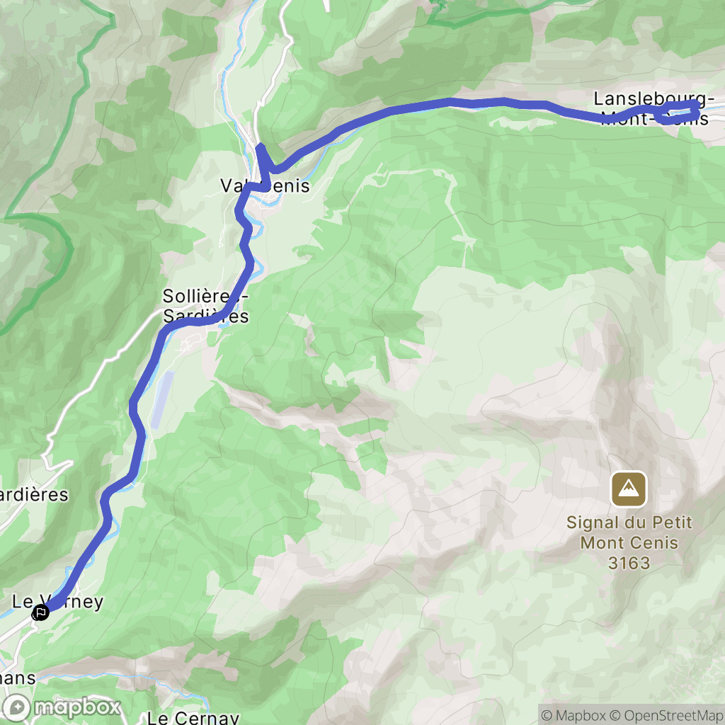 MODANE : carte du parcours de randonnée - France