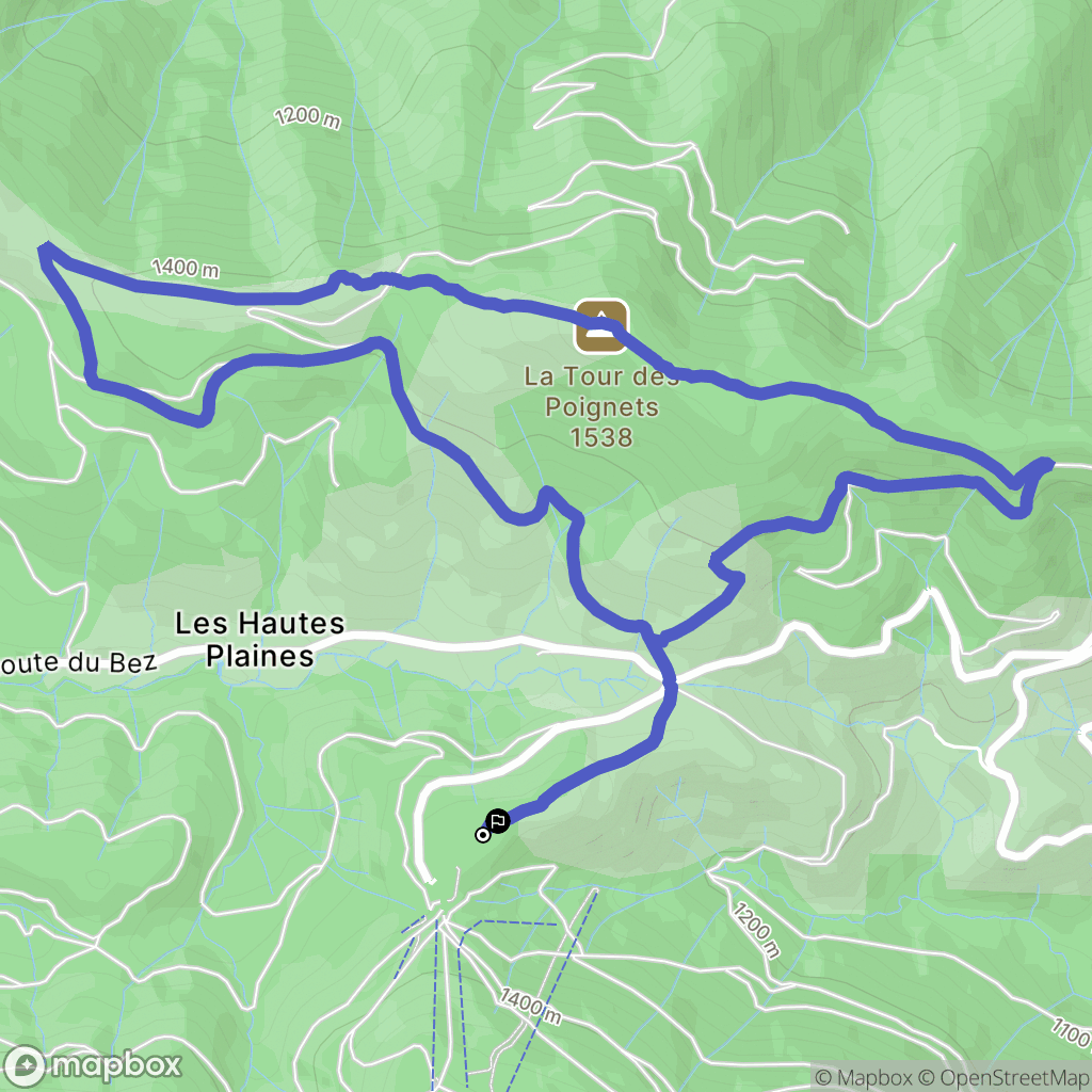 Borne : carte du parcours de randonnée - France