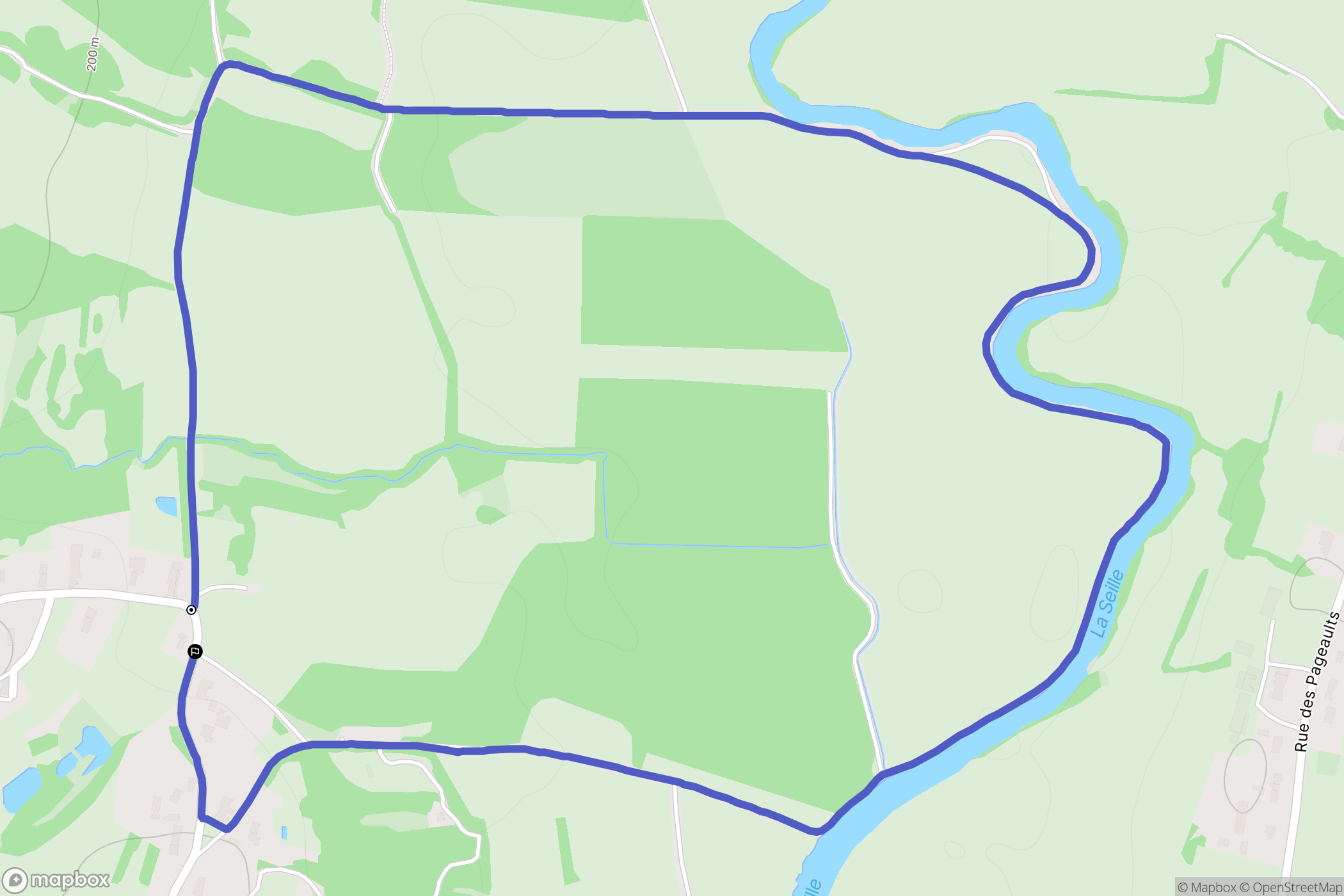 Saint-Usuge : carte du parcours de randonnée - France