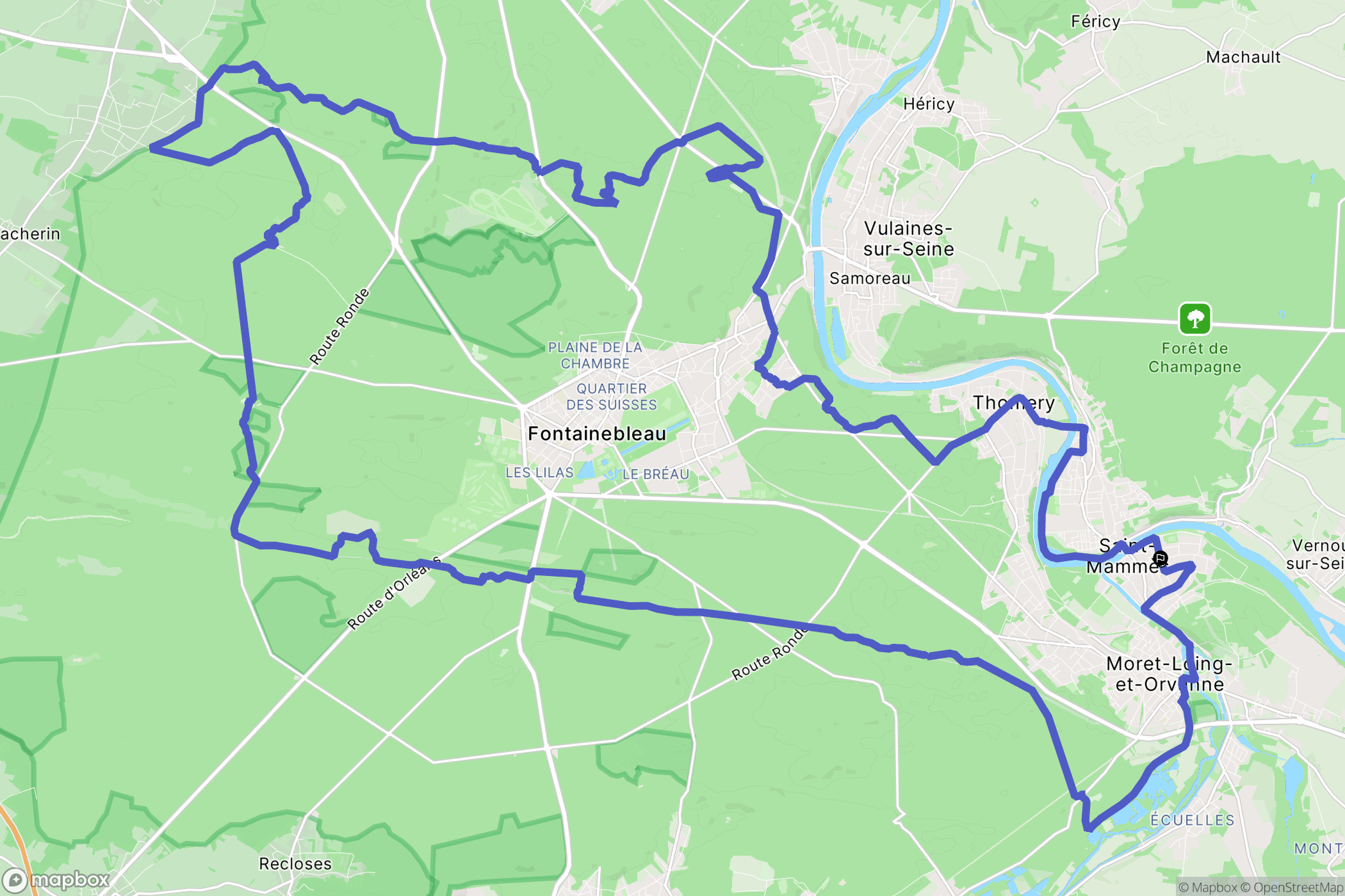 Saint-Mammès : carte du parcours de randonnée - France