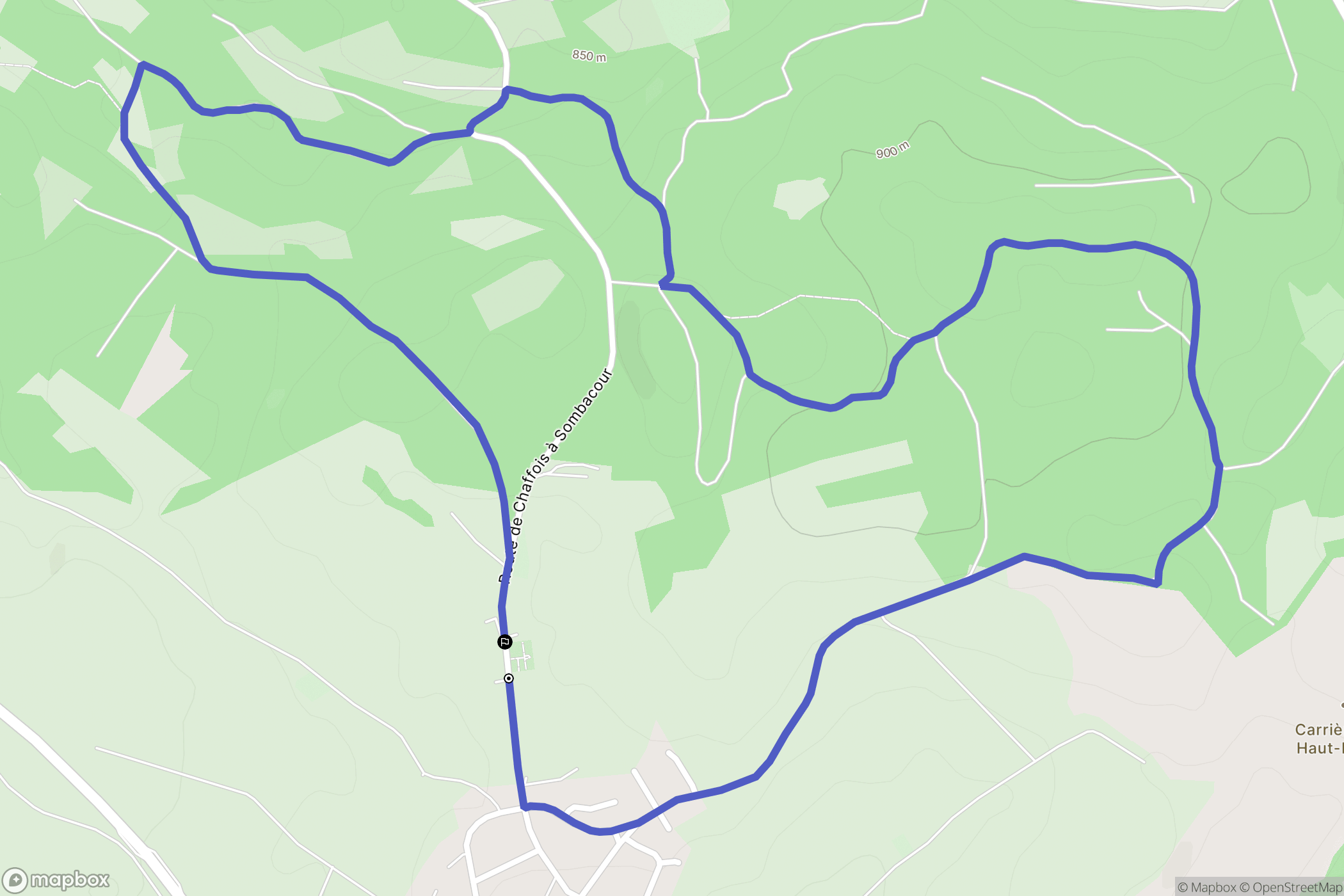 Chaffois : carte du parcours de randonnée - France