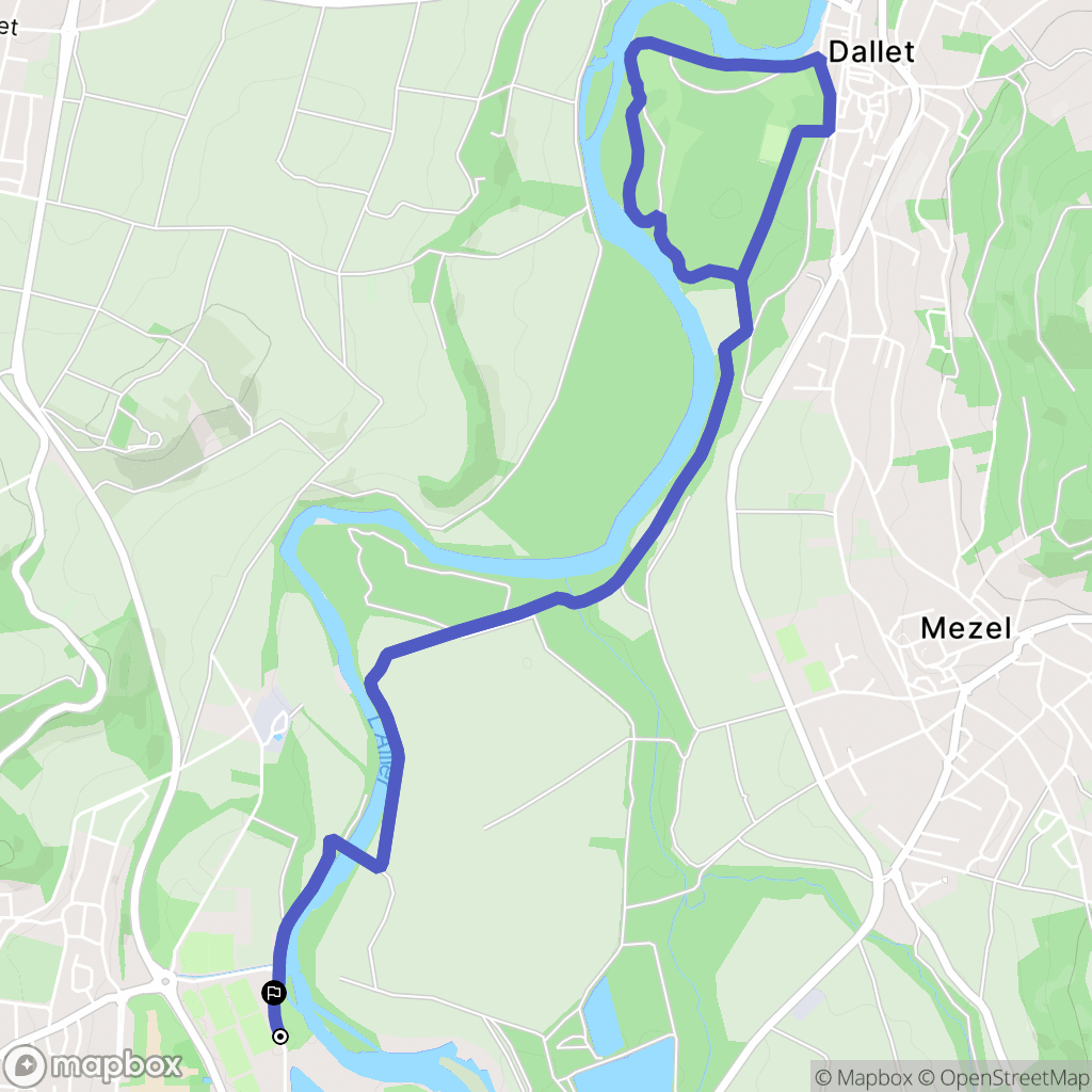 Cournon-d'Auvergne : carte du parcours de randonnée - France