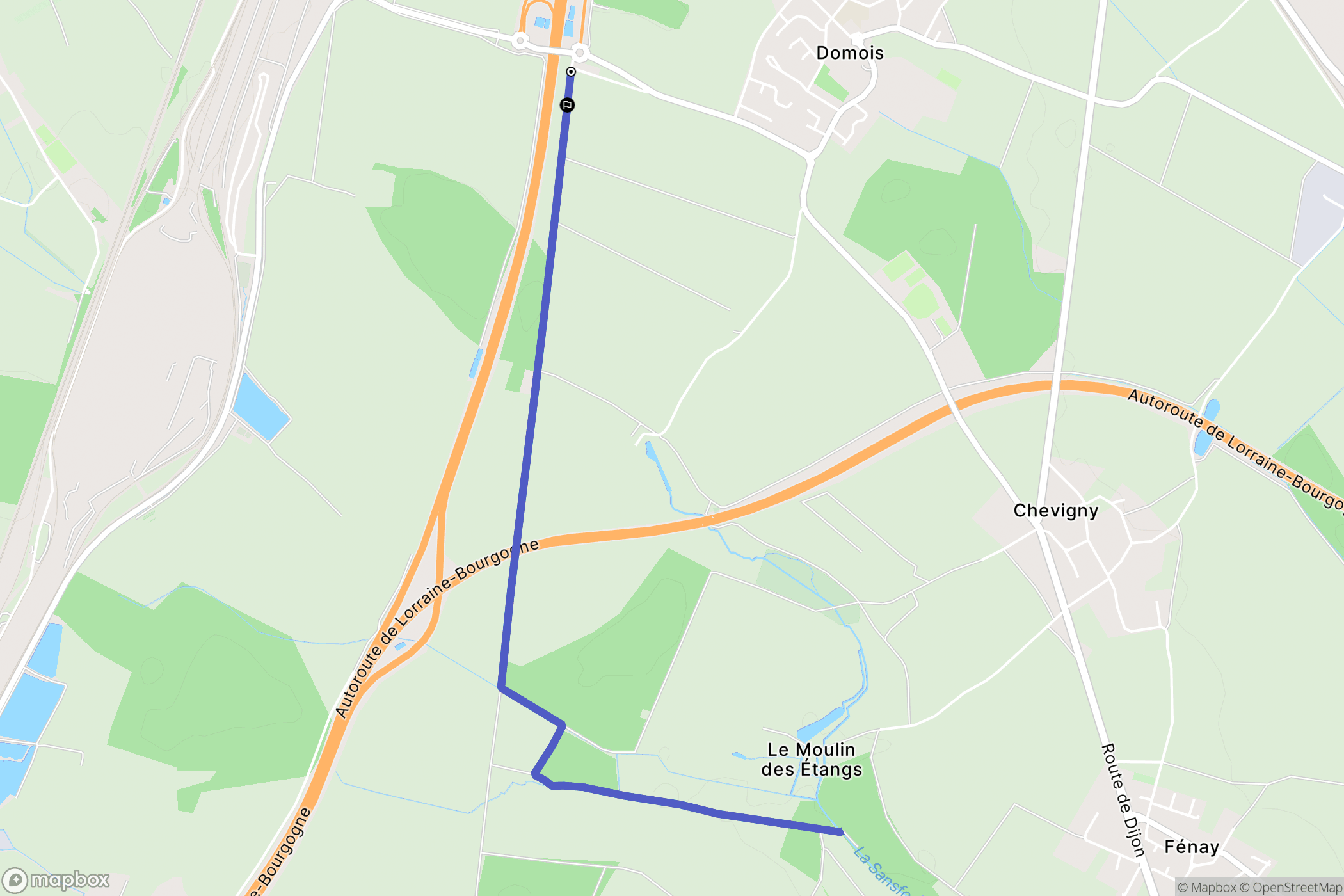 Fénay : carte du parcours de randonnée - France