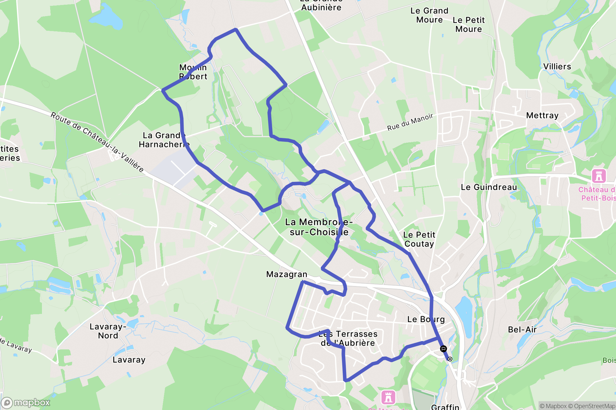 La Membrolle-sur-Choisille : carte du parcours de randonnée - France