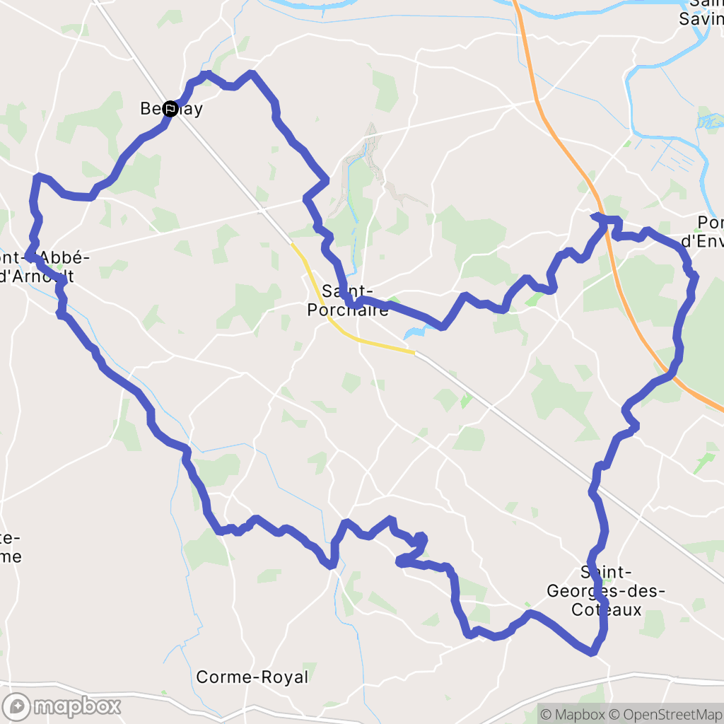 Beurlay : carte du parcours de randonnée - France