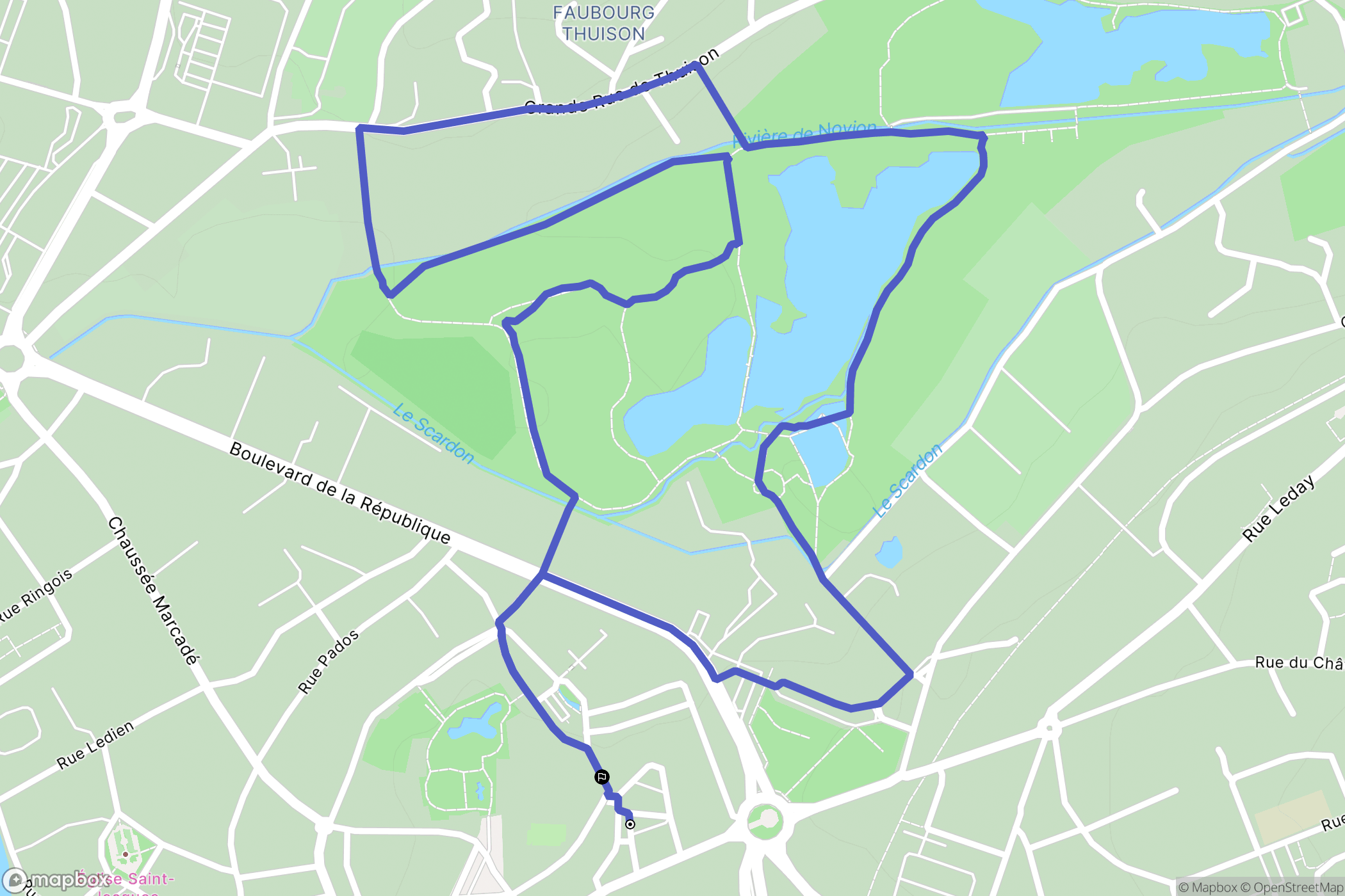 Abbeville : carte du parcours de randonnée - France