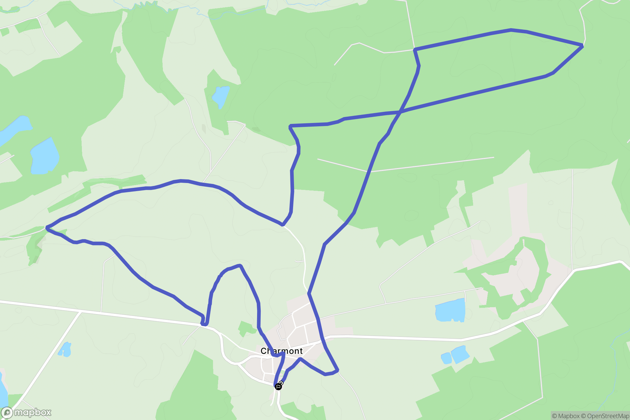 Charmont : carte du parcours de randonnée - France