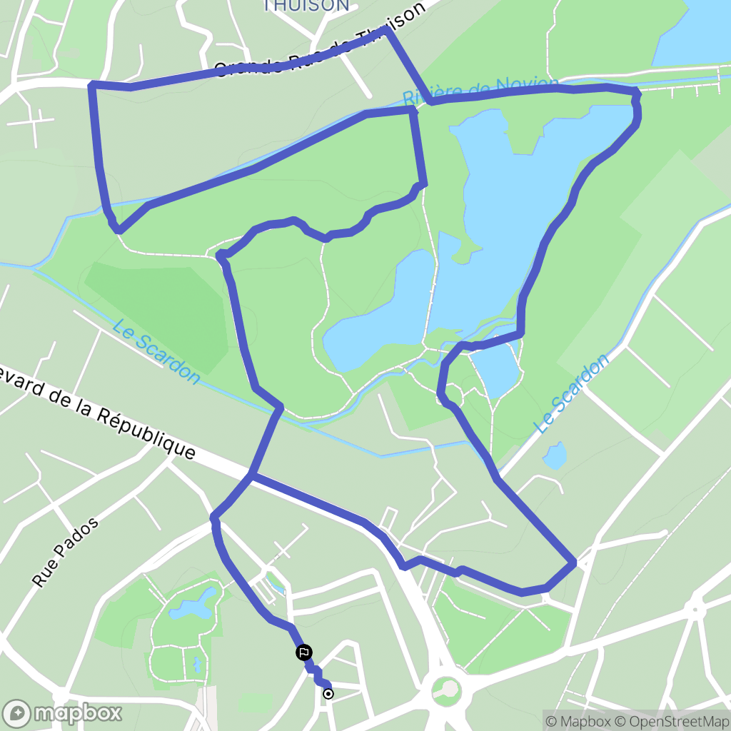 Abbeville : carte du parcours de randonnée - France