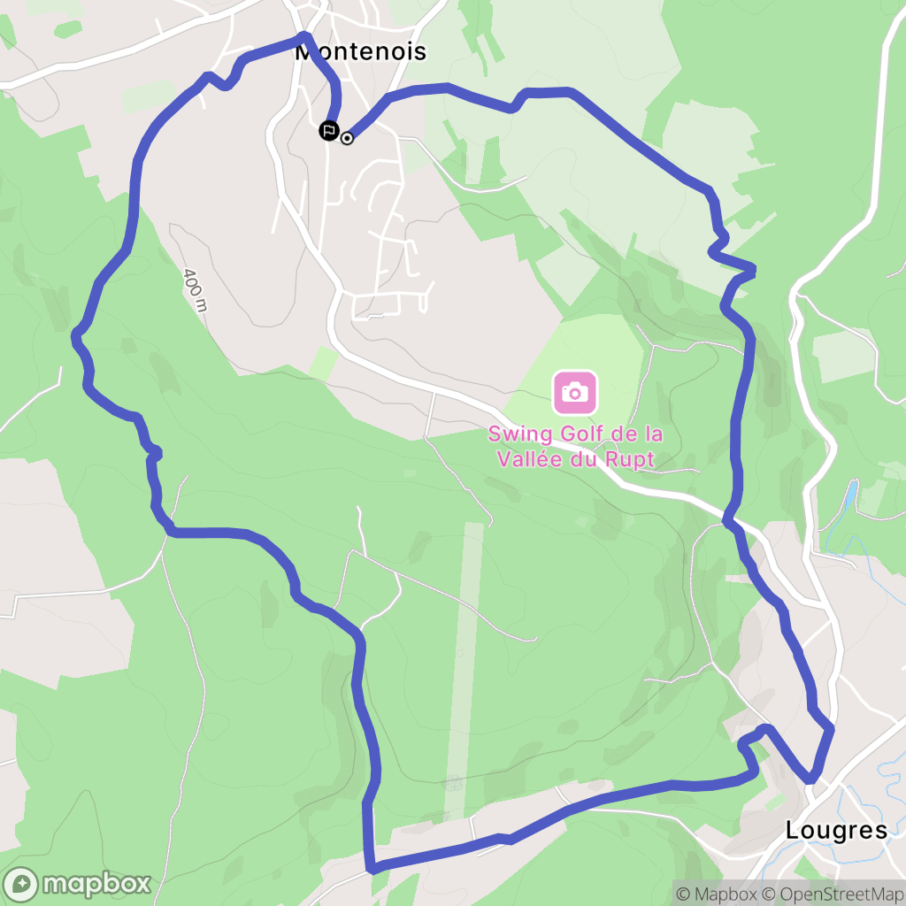 Montenois : carte du parcours de randonnée - France