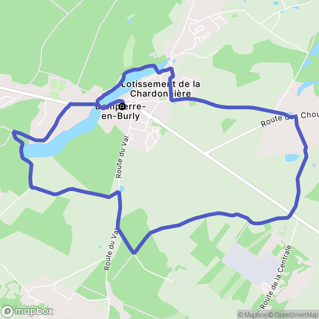 Dampierre-en-Burly : carte du parcours de randonnée - France