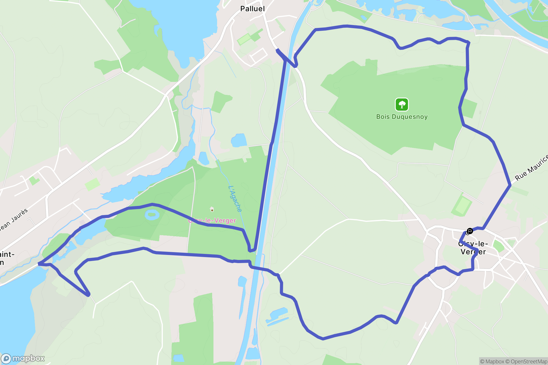Oisy-le-Verger : carte du parcours de randonnée - France