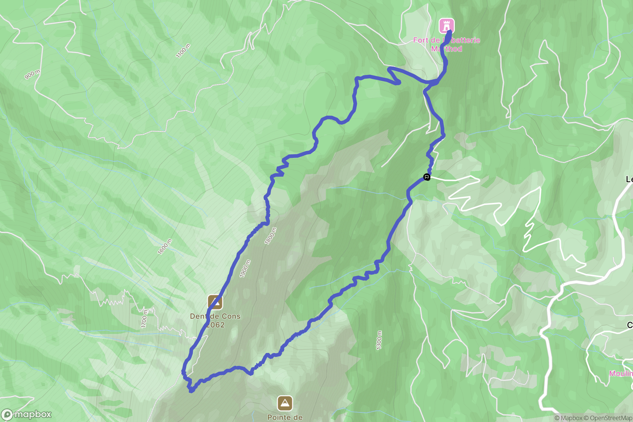 Marthod : carte du parcours de randonnée - France